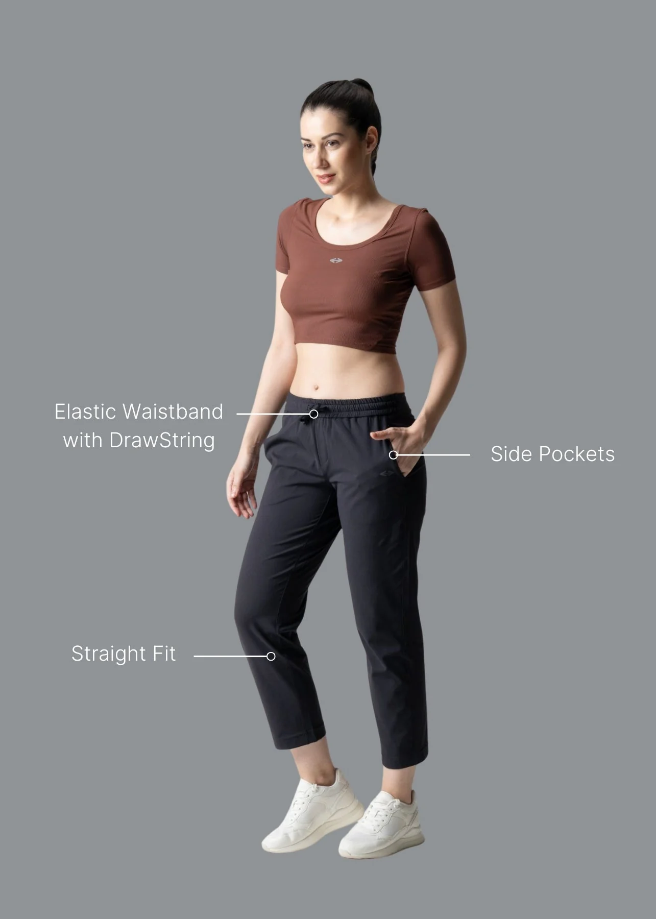 Women Gym Straight Pants - Black - Image 2
