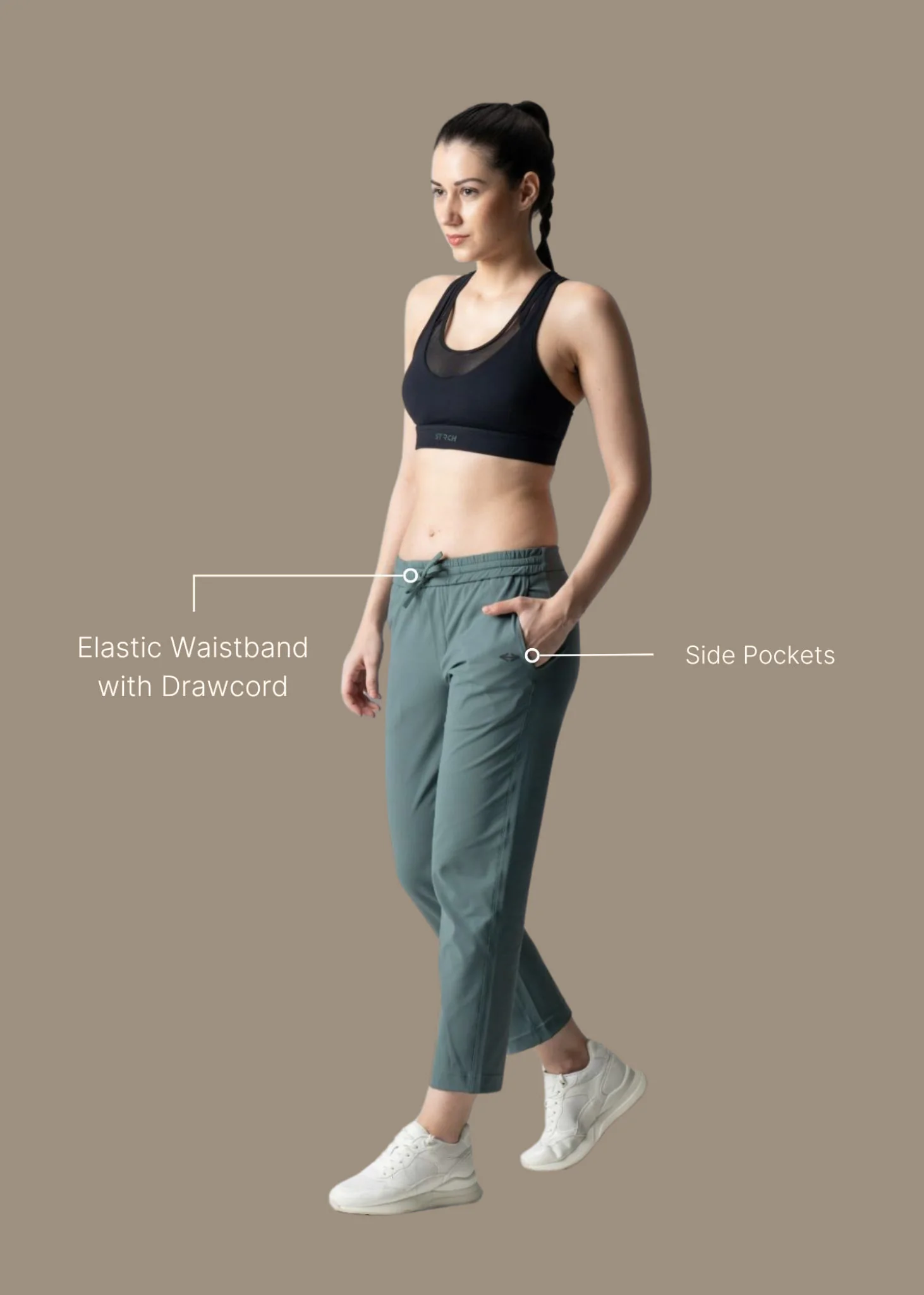 Women Gym Straight Pants - Sage Green - Image 3