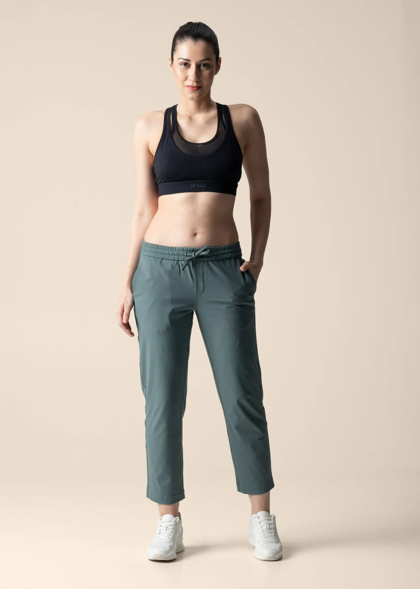 Women Gym Straight Pants - Sage Green - Image 4