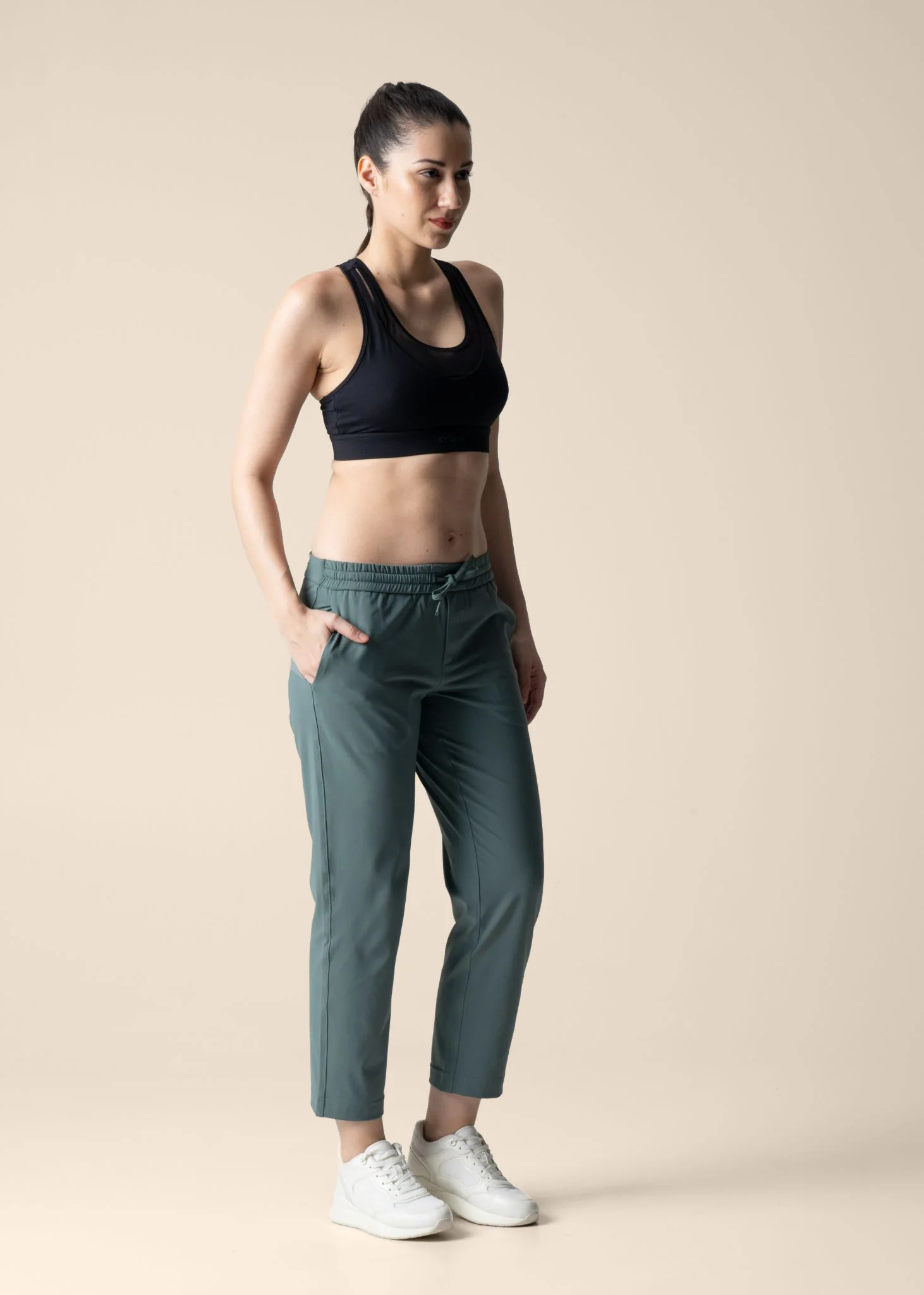 Women Gym Straight Pants - Sage Green - Image 5