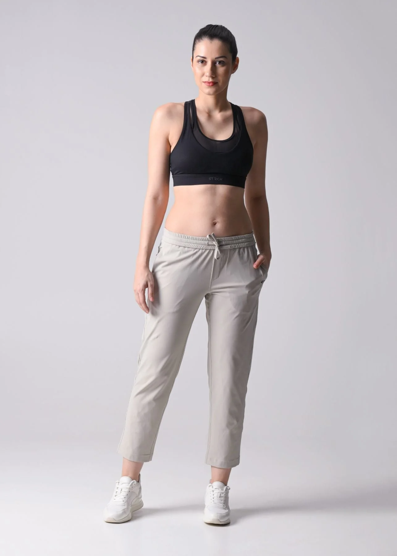 Women Gym Straight Pants - White