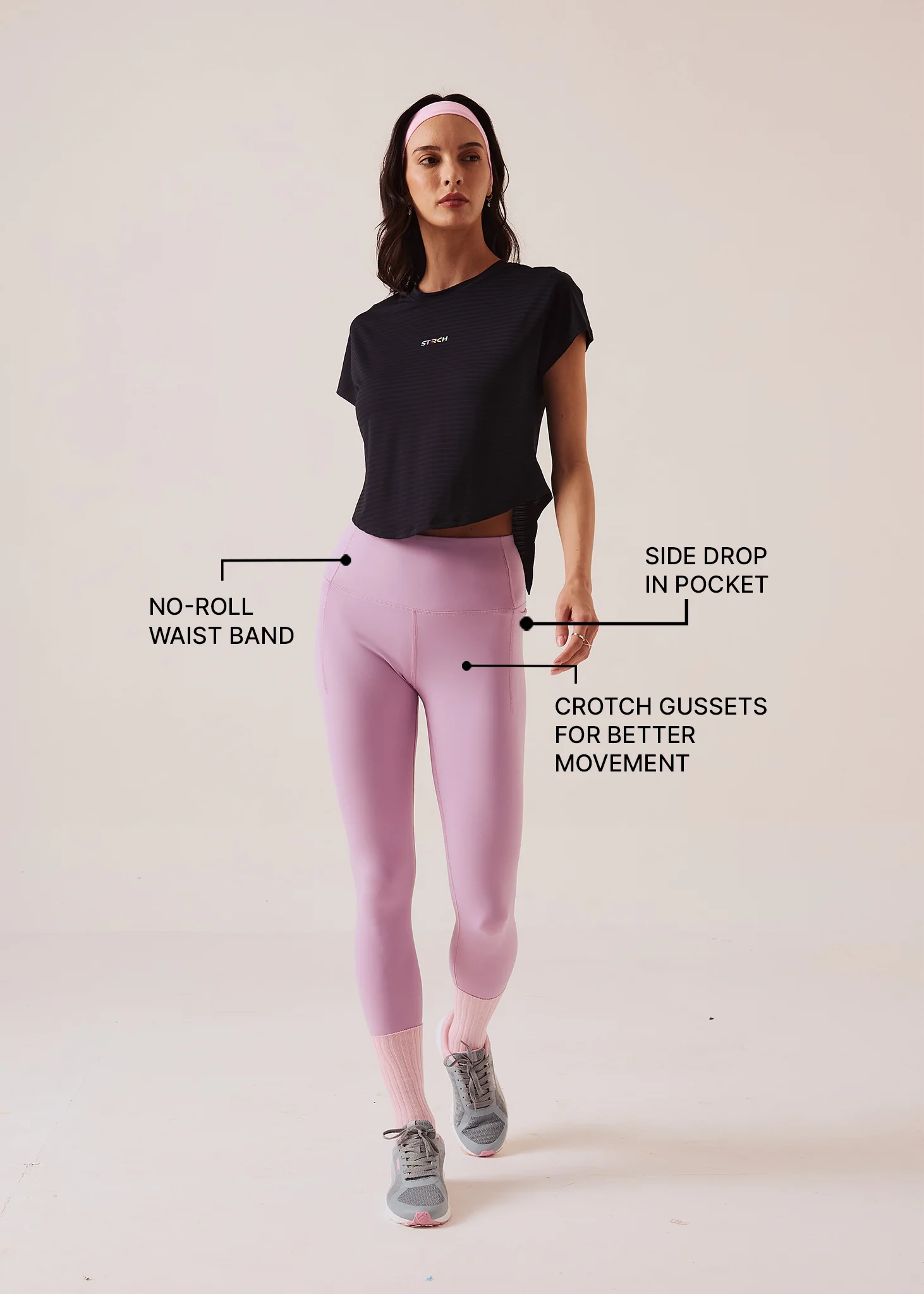 Women Gym-to-Yoga High Waist Leggings - Lavender - Image 3