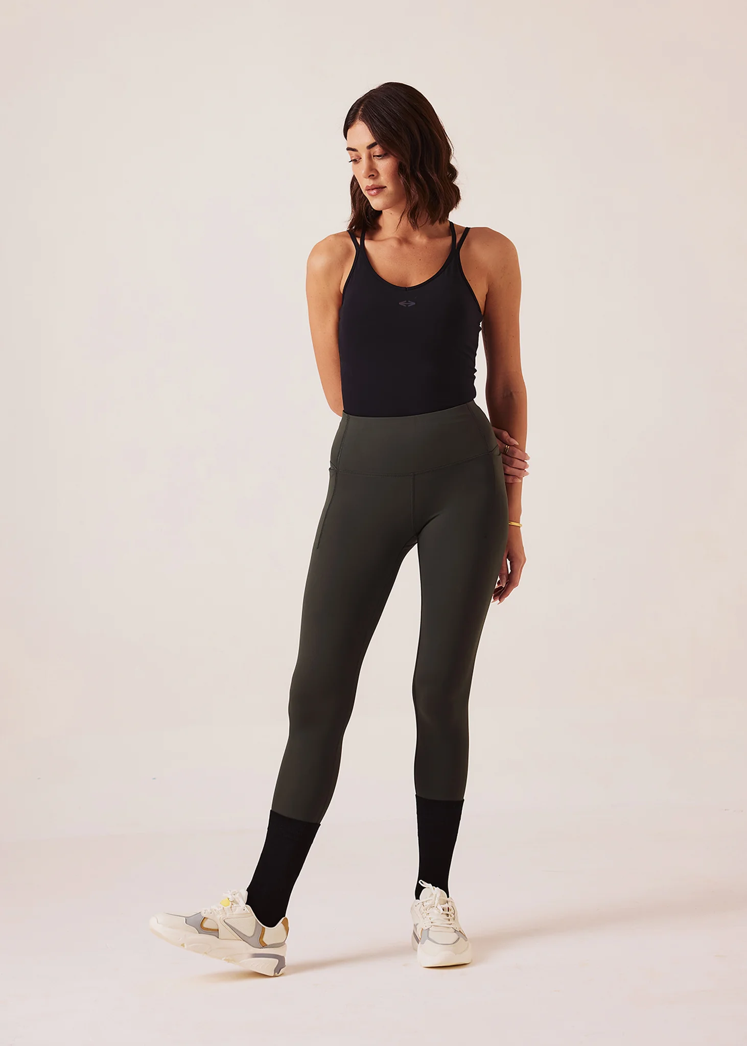 Women Gym-to-Yoga High Waist Leggings - Olive - Image 2