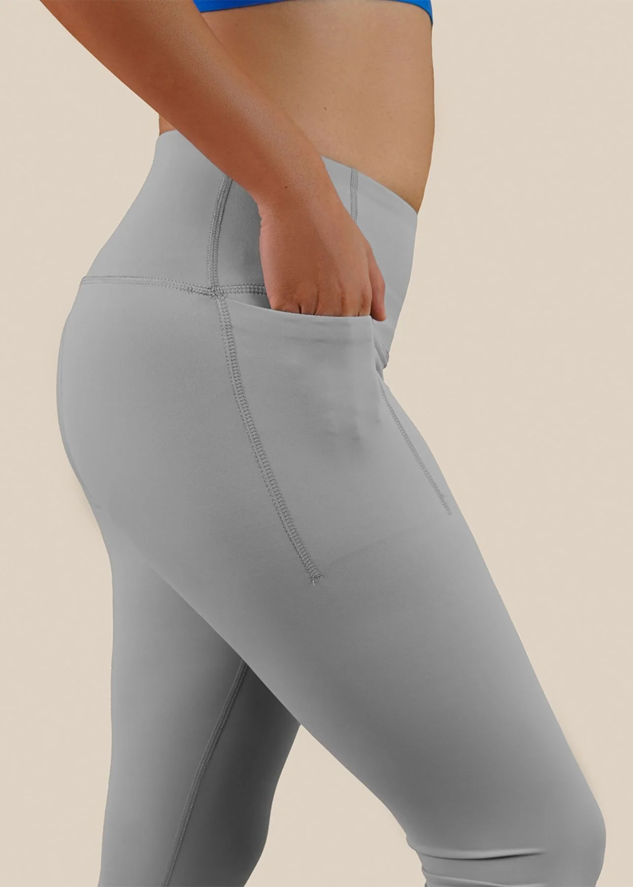 Women Gym To Yoga High Waist Leggings - Ultimate Grey - Image 2