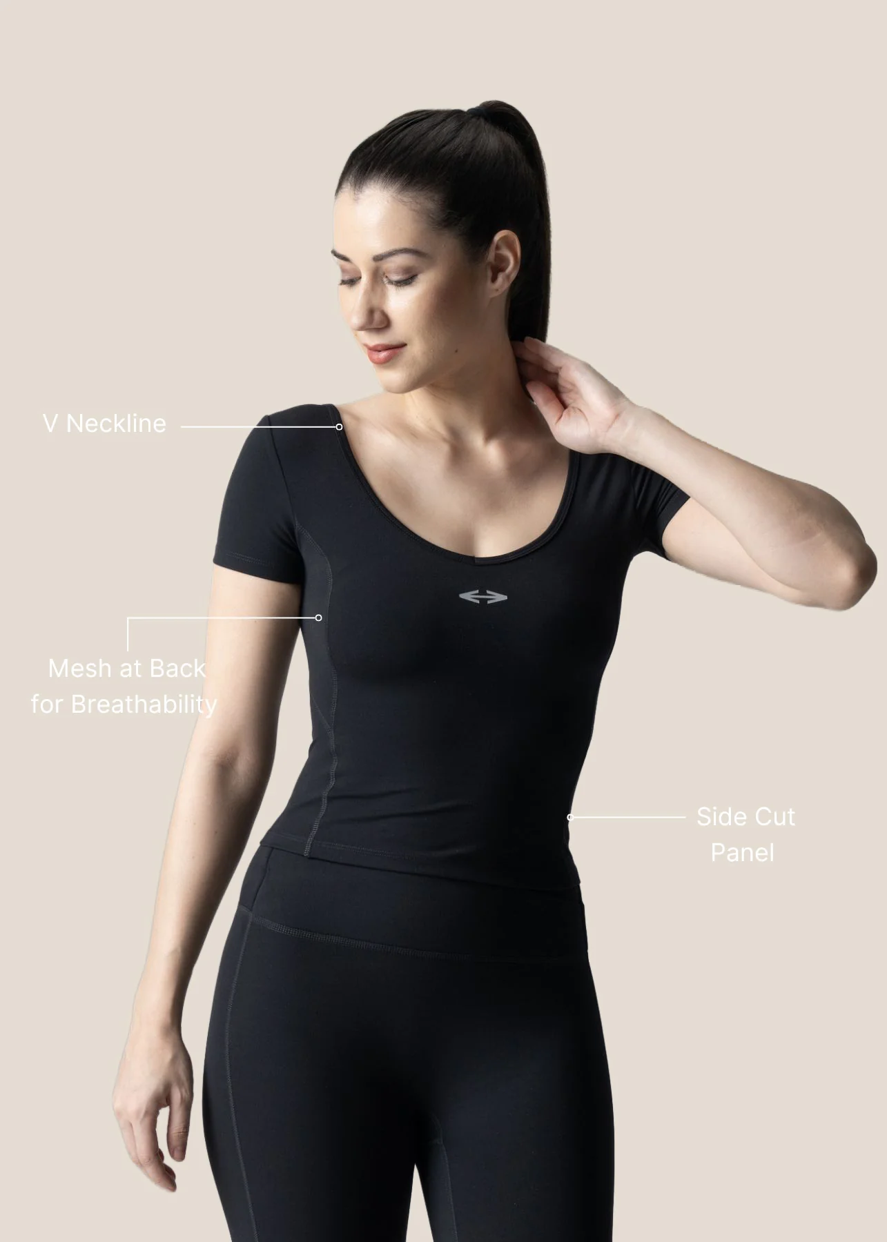 Strch Flex Crop Top - Black - Image 3