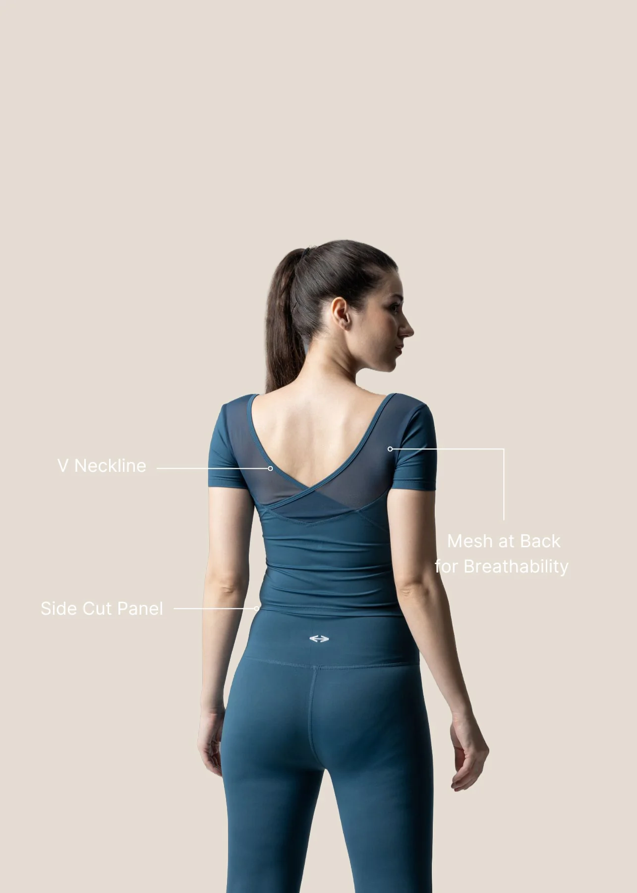 Strch Flex Crop Top - Teal Blue - Image 3