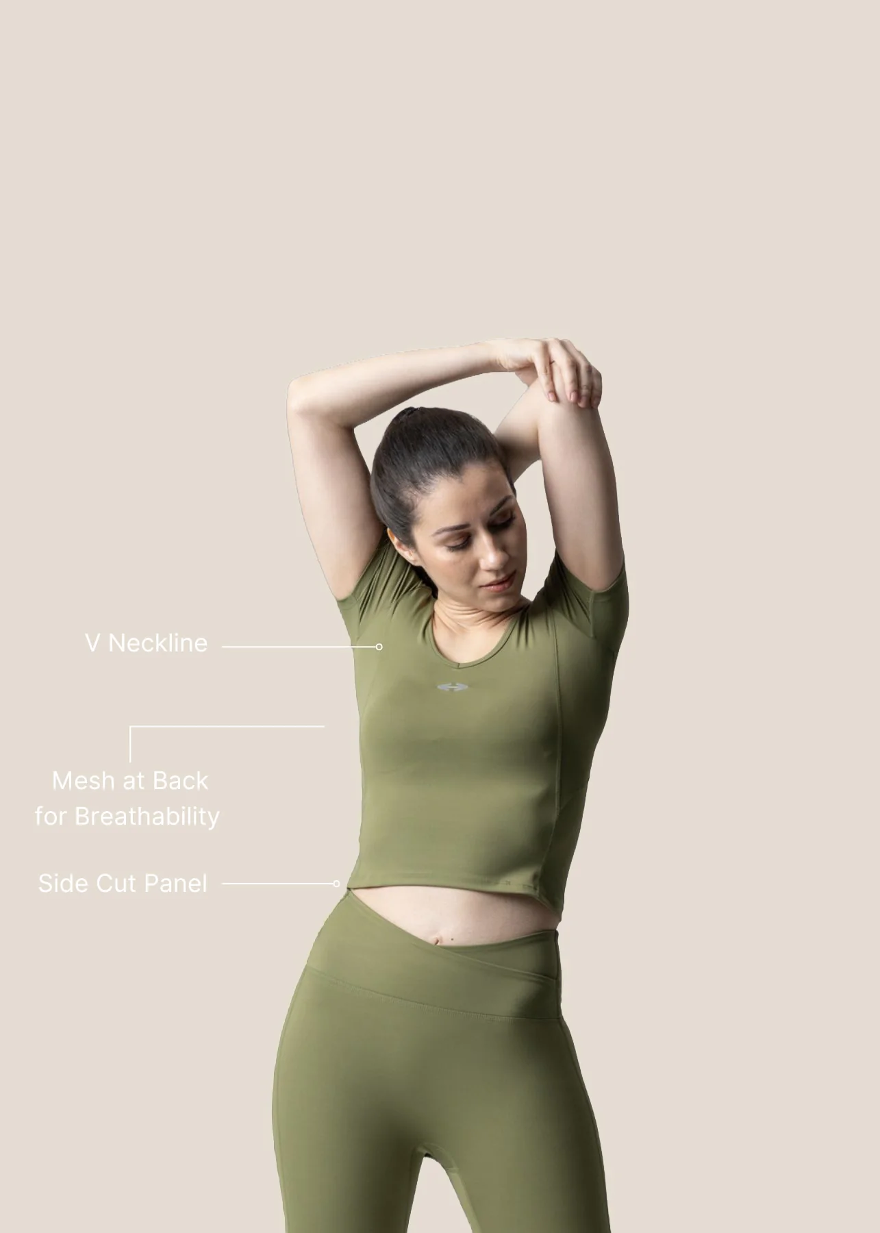 Strch Flex Crop Top - Olive - Image 3