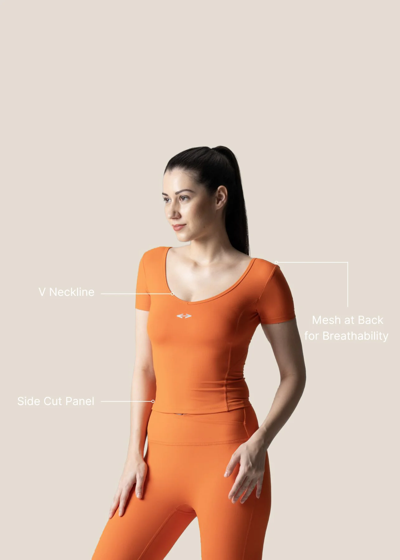 Strch Flex Crop Top - Orange - Image 3