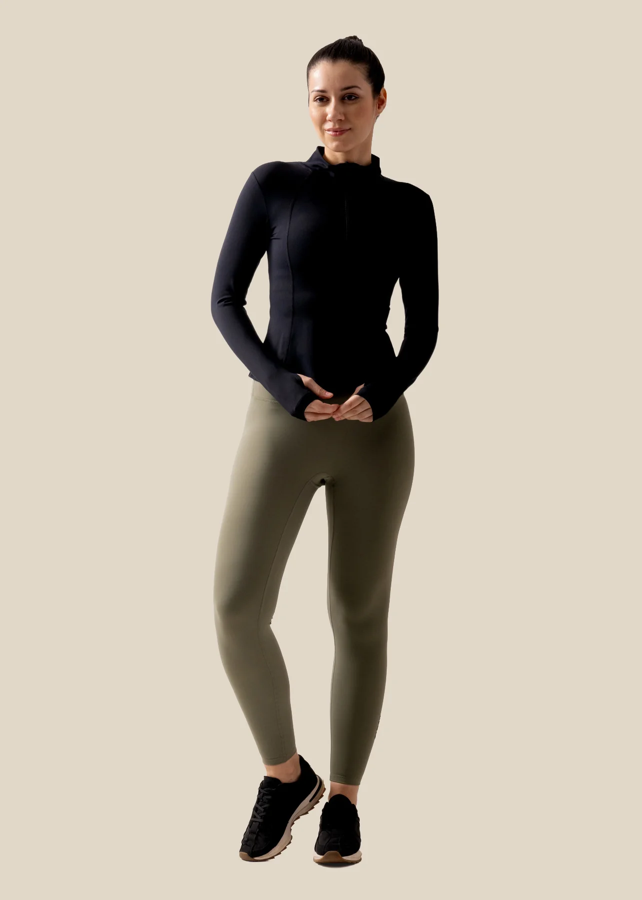 Women High Neck Zip Jacket - Black - Image 4