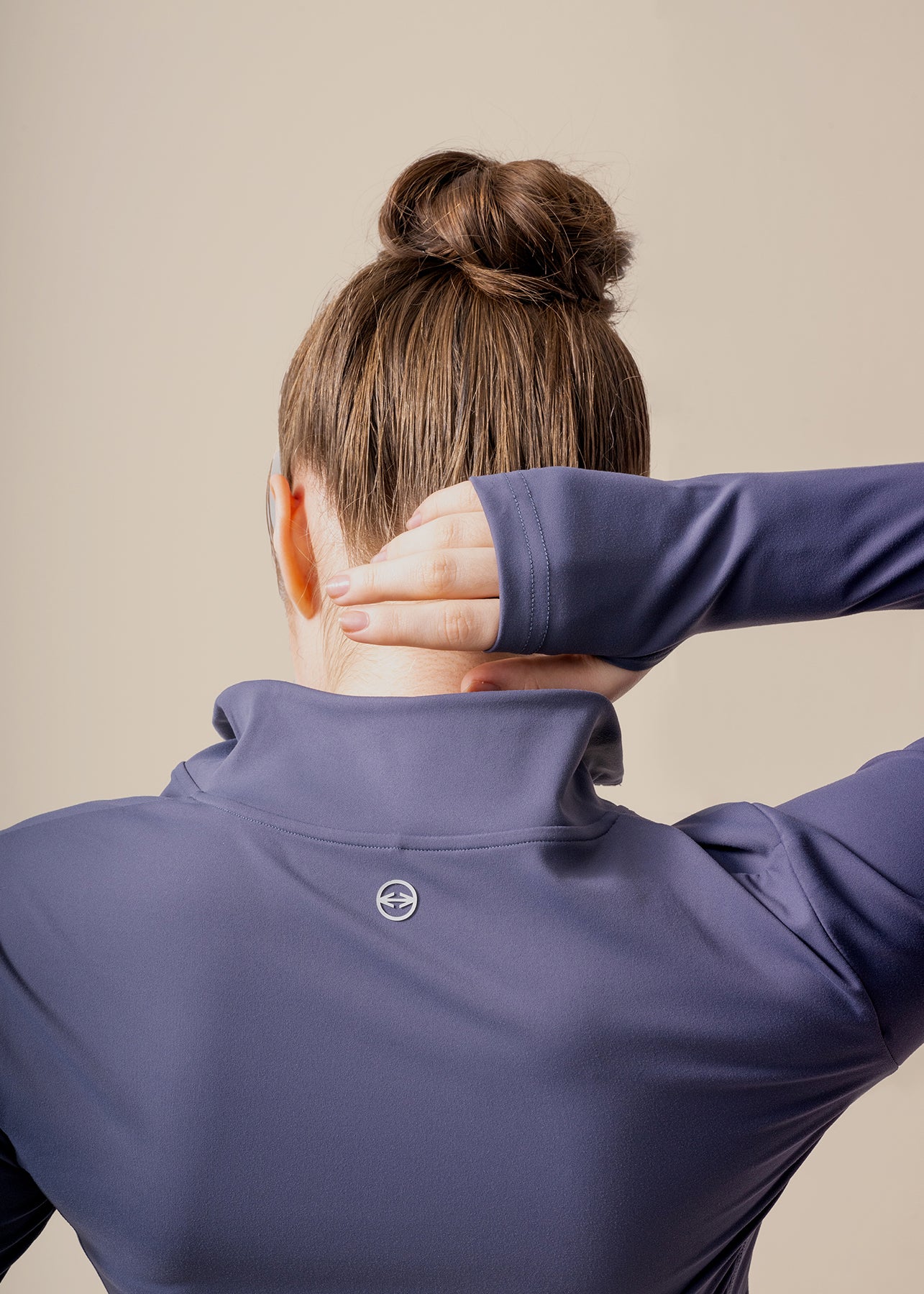 Women High Neck Zip Jacket - Lilac Blue - Image 5