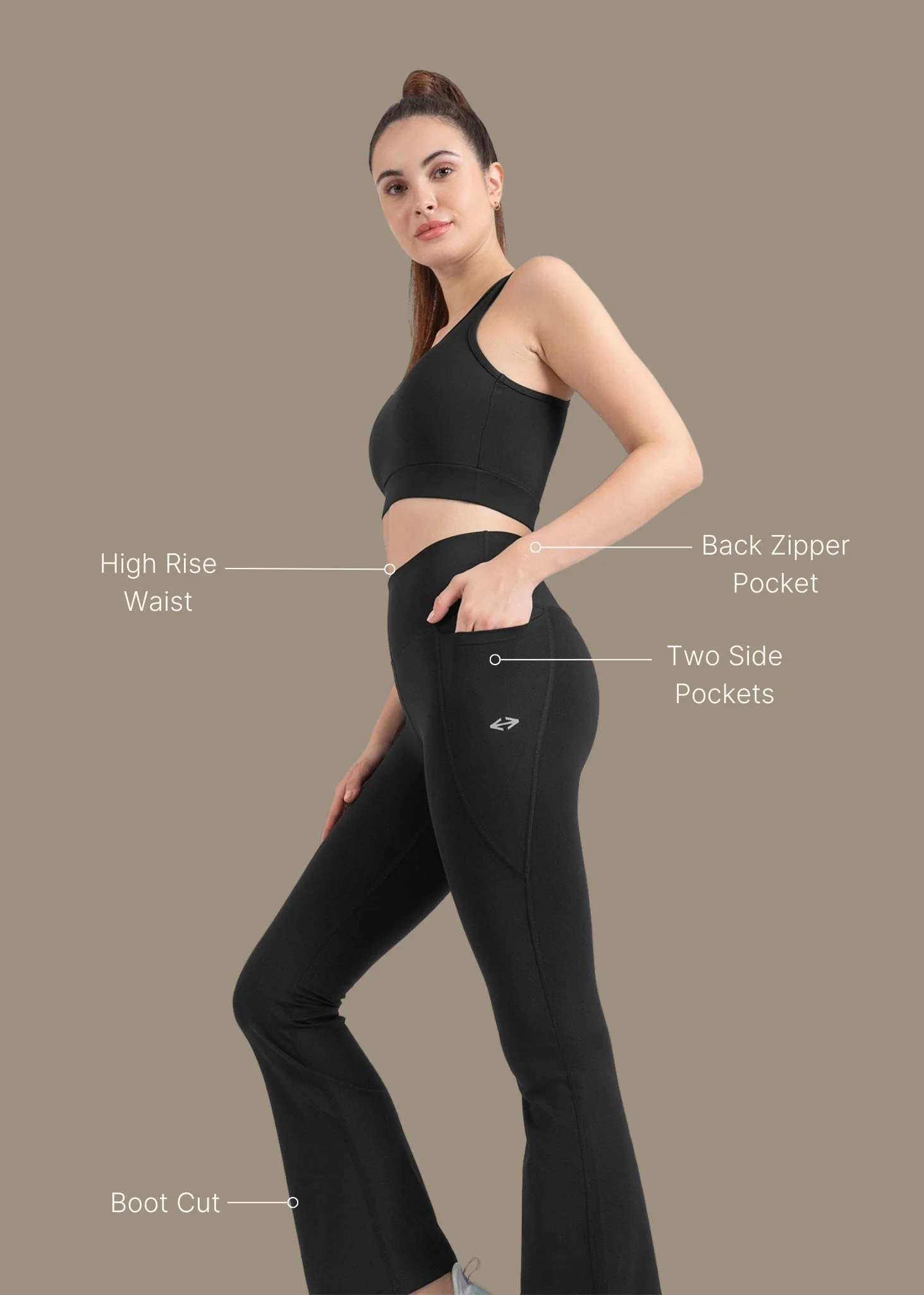 StrchFlex High rise Flare Leggings - Black - Image 3