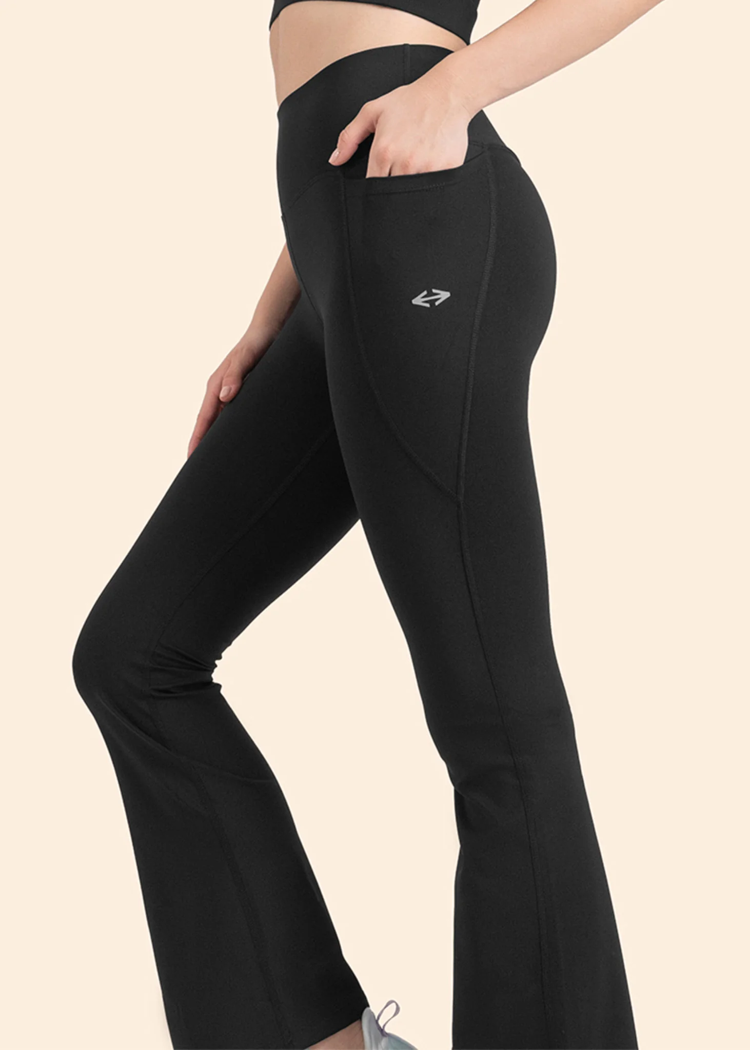 StrchFlex High rise Flare Leggings - Black - Image 4