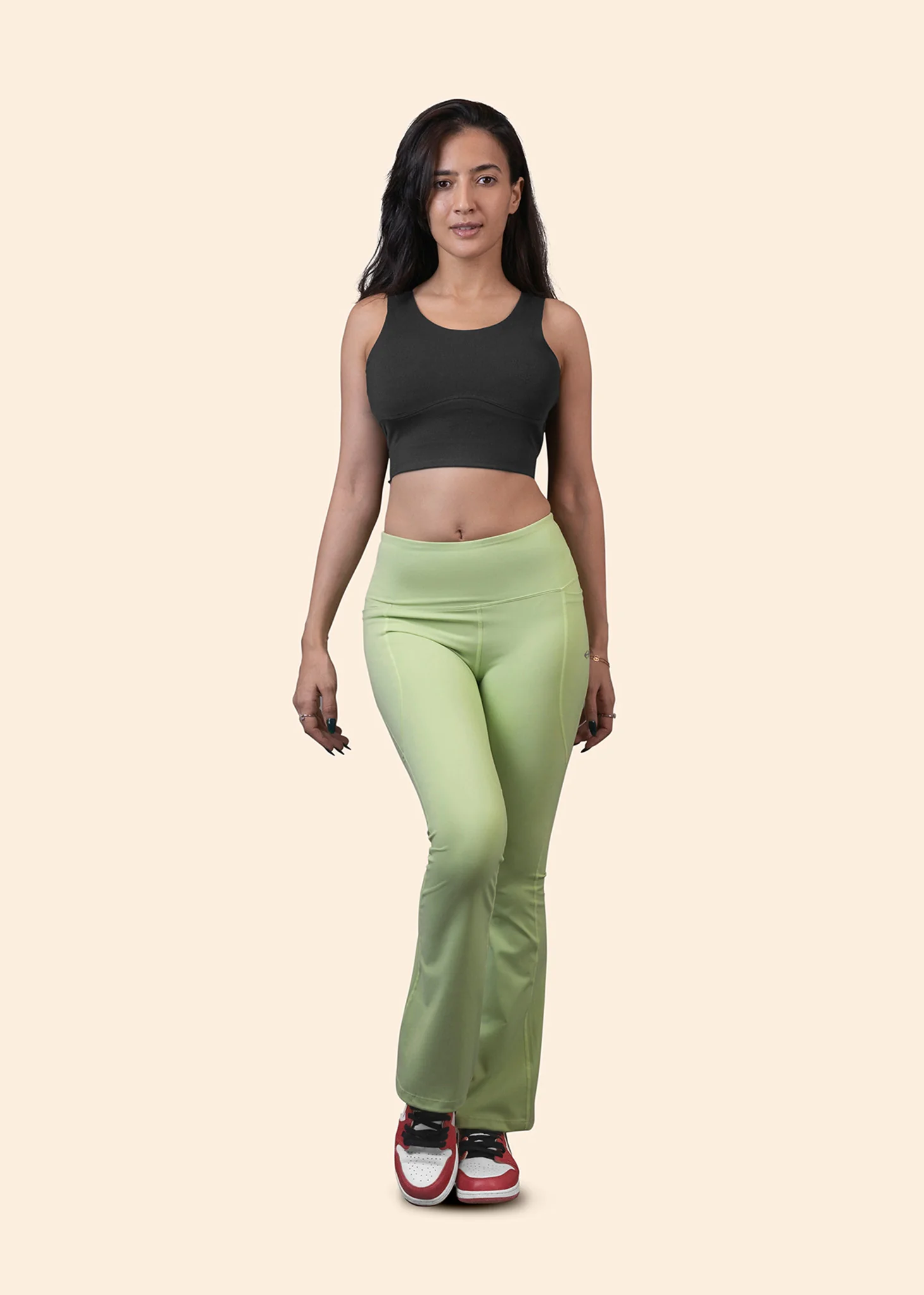 StrchFlex High rise Flare Leggings - Mint Green - Image 2