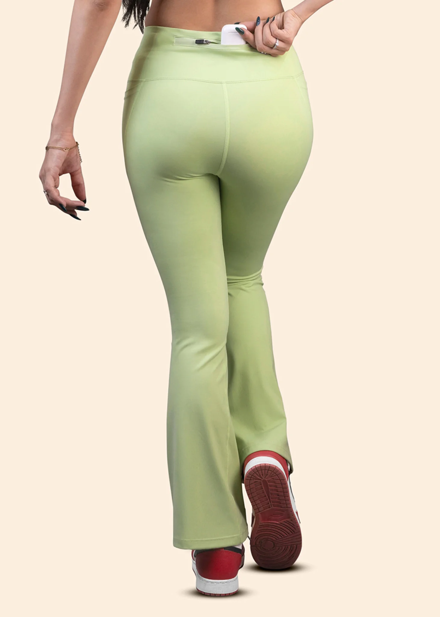 StrchFlex High rise Flare Leggings - Mint Green - Image 6
