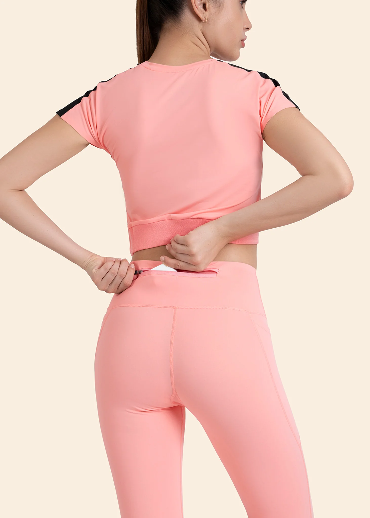 StrchFlex High rise Flare Leggings - Peach - Image 6