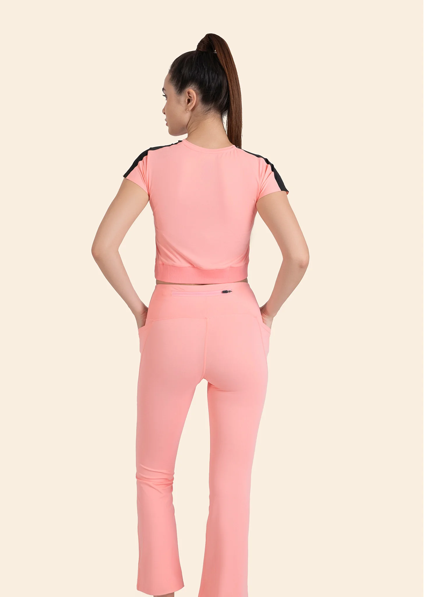 StrchFlex High rise Flare Leggings - Peach - Image 7