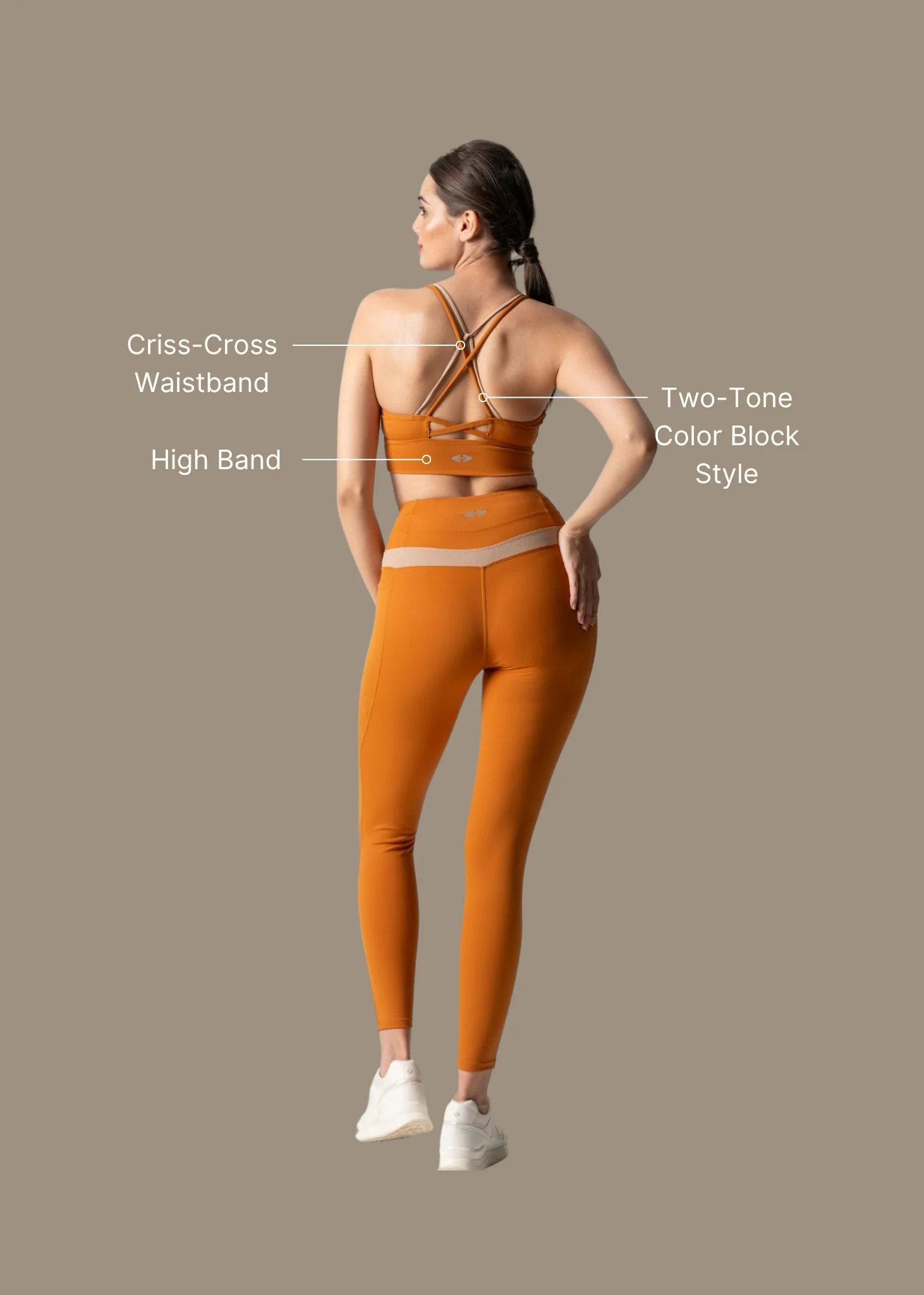 Women High Support Sports Bra - Caramel - Image 3