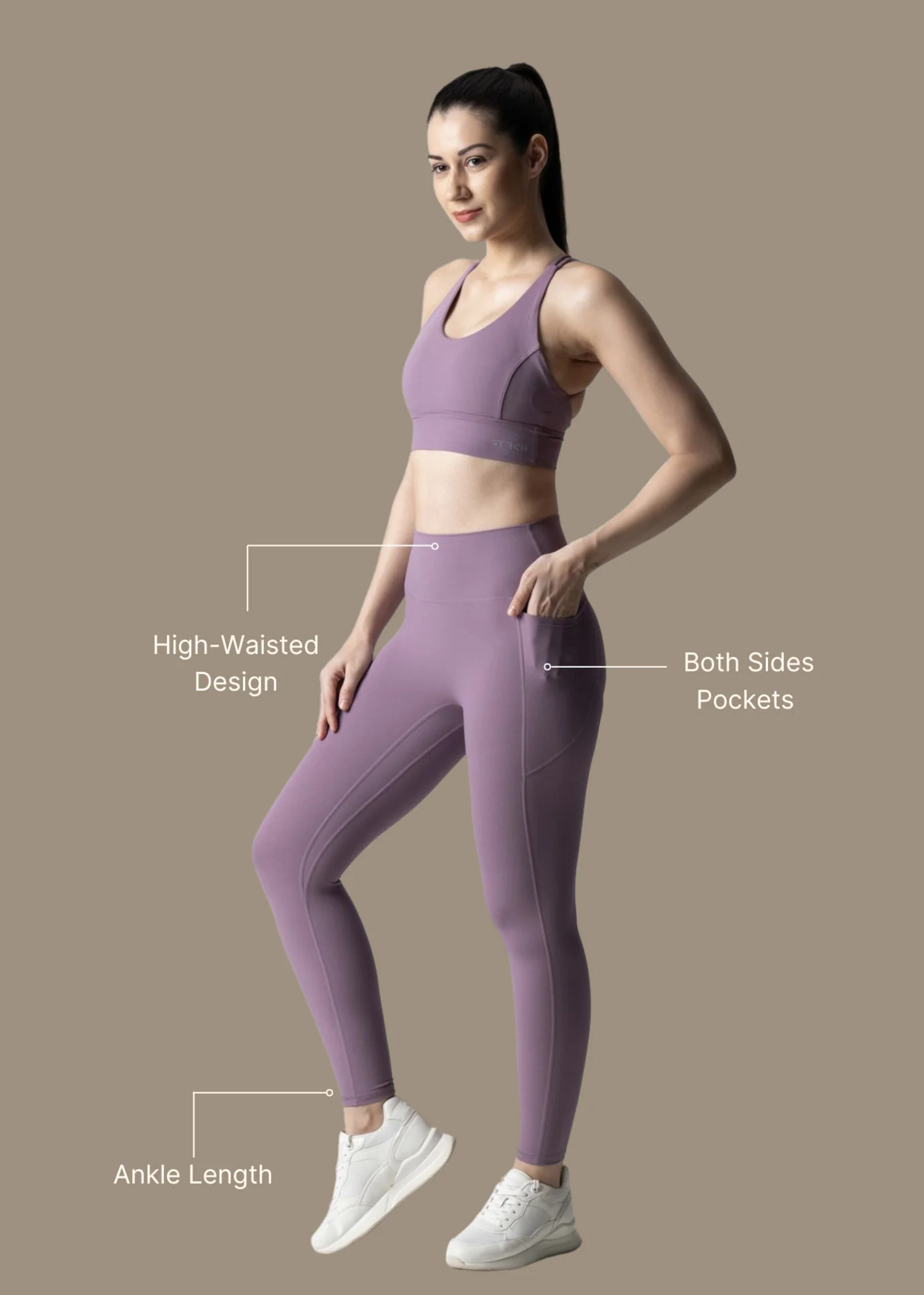 Sculting Silhouette StrchFlex Leggings - Blue Lilac - Image 3
