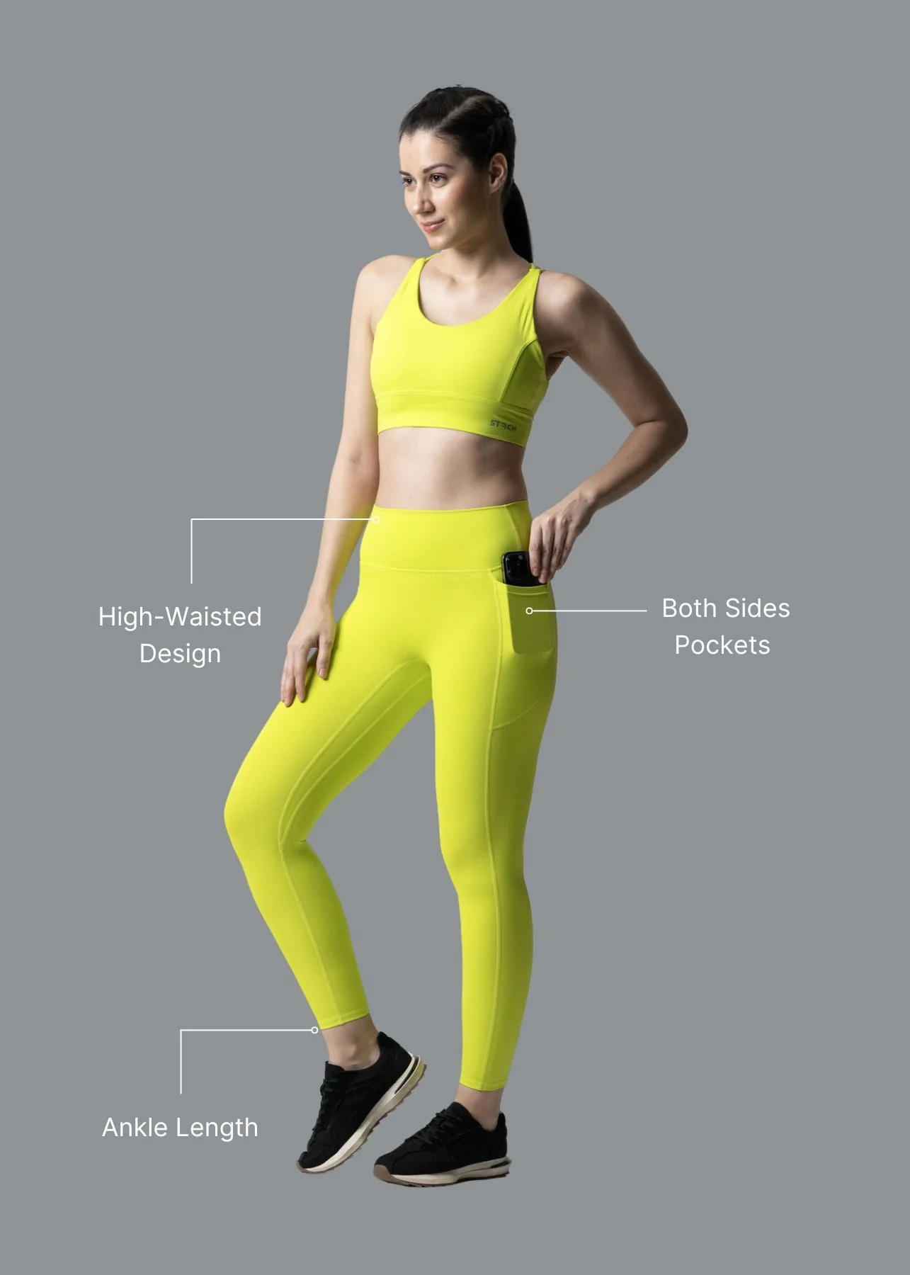 Sculting Silhouette StrchFlex Leggings - Neon Green - Image 2
