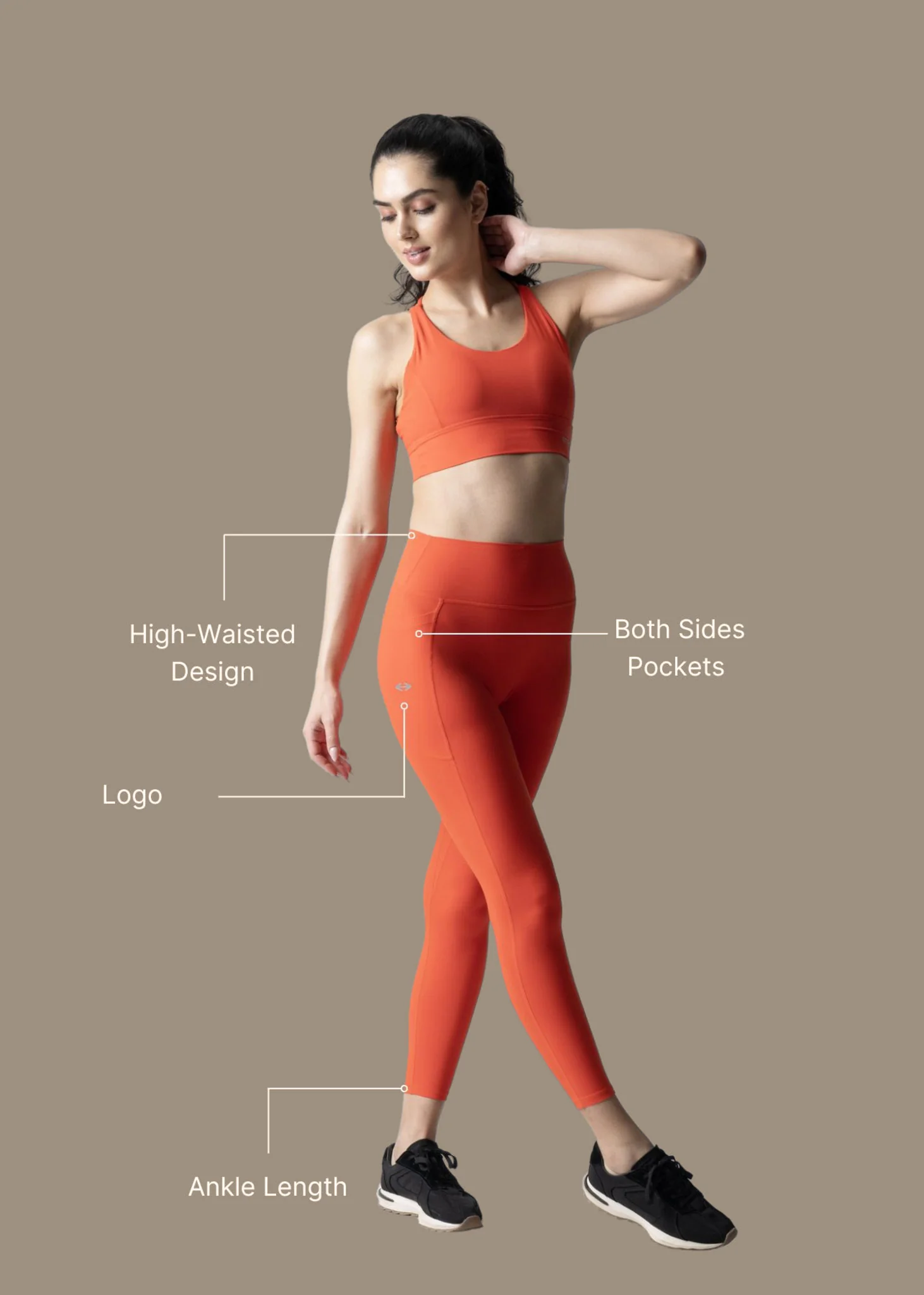 Sculting Silhouette StrchFlex Leggings - Orange - Image 3