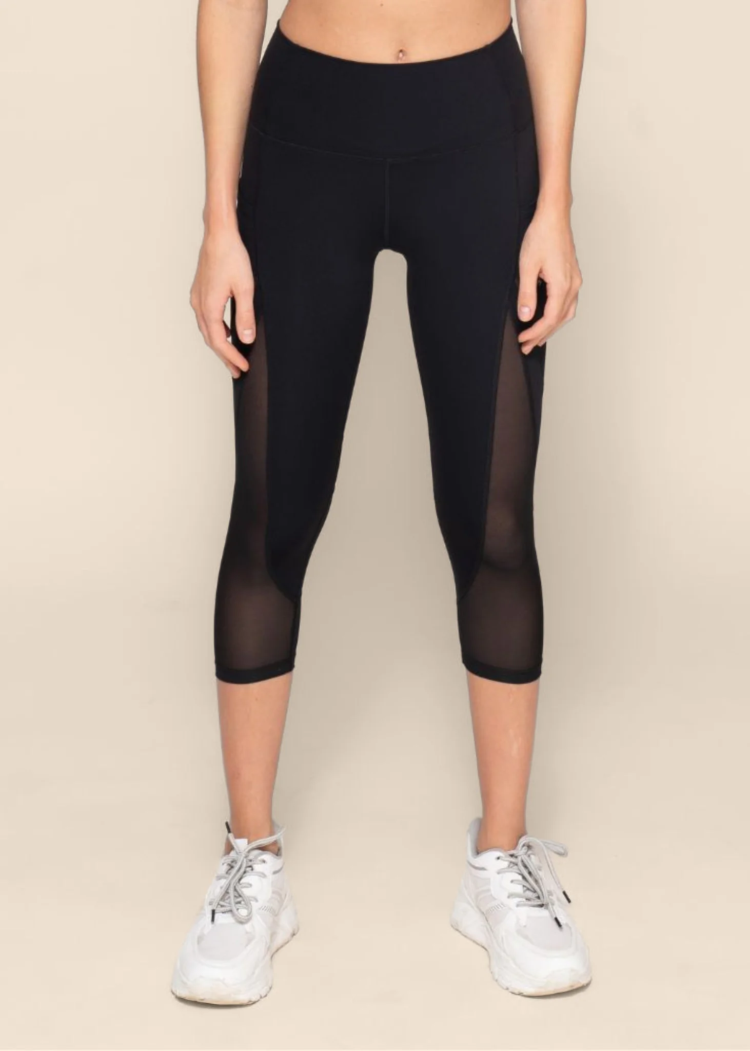 Women High Waist Capri - Black