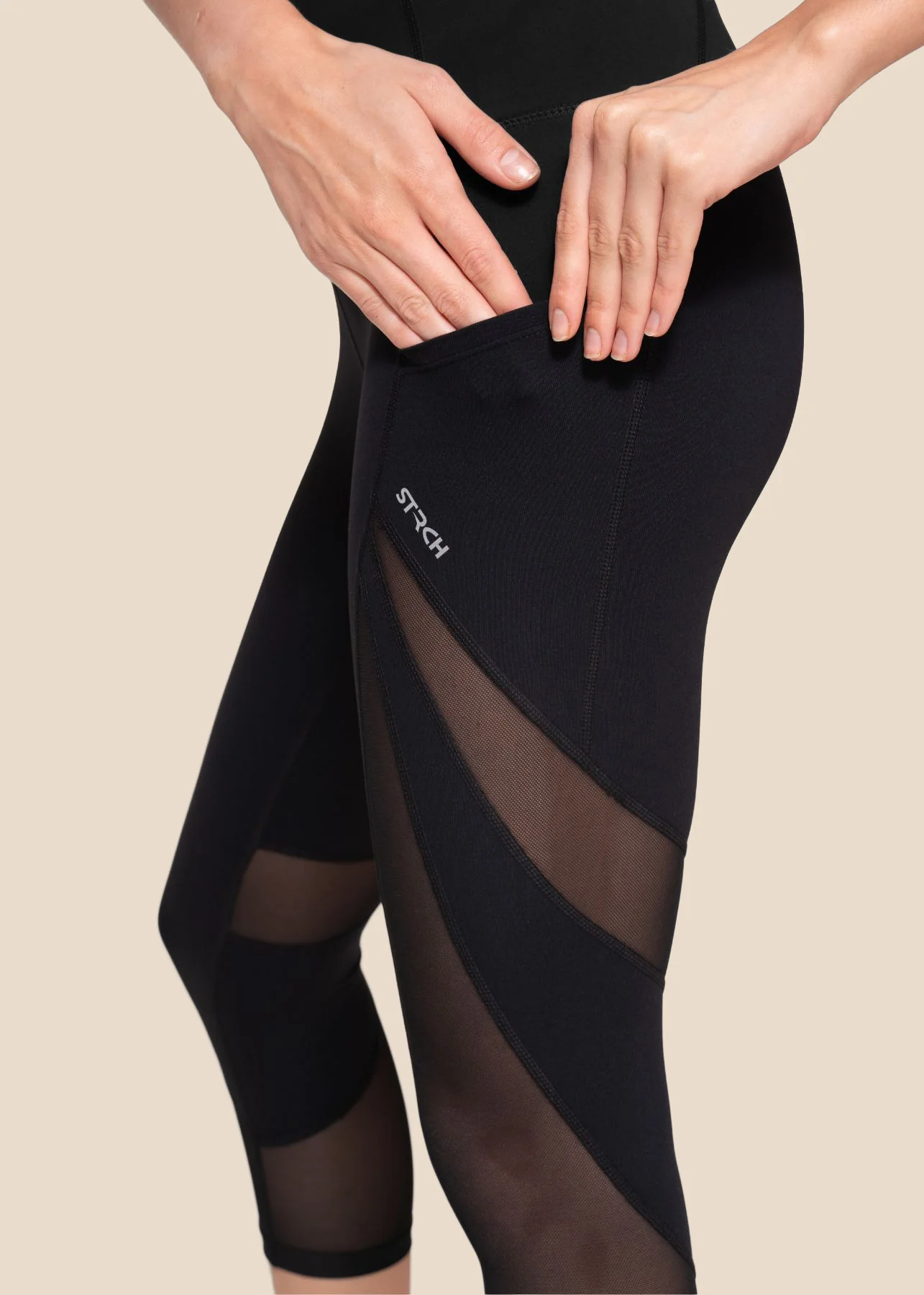 Women High Waist Capri - Black - Image 6