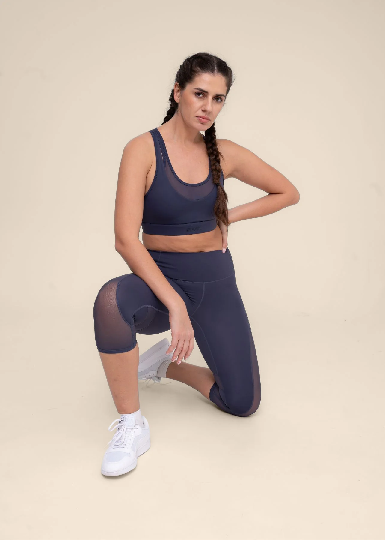 Women High Waist Capri - Dusty Blue - Image 4