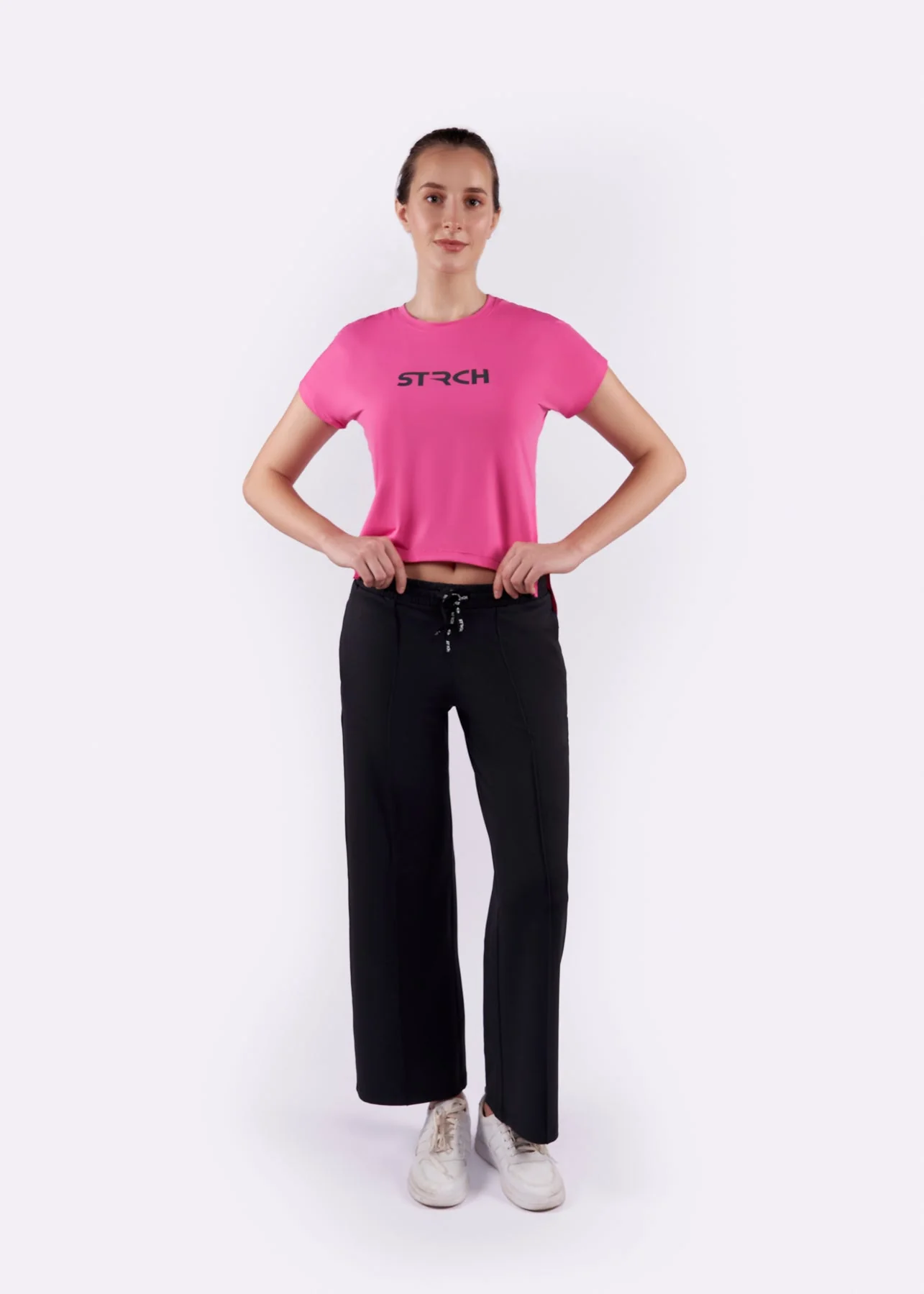 Women High Waist Flare Pants - Black