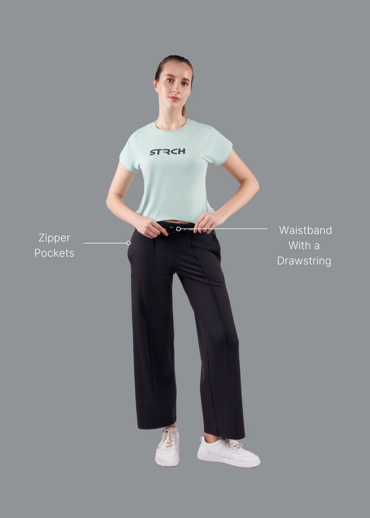 Women High Waist Flare Pants - Black - Image 6