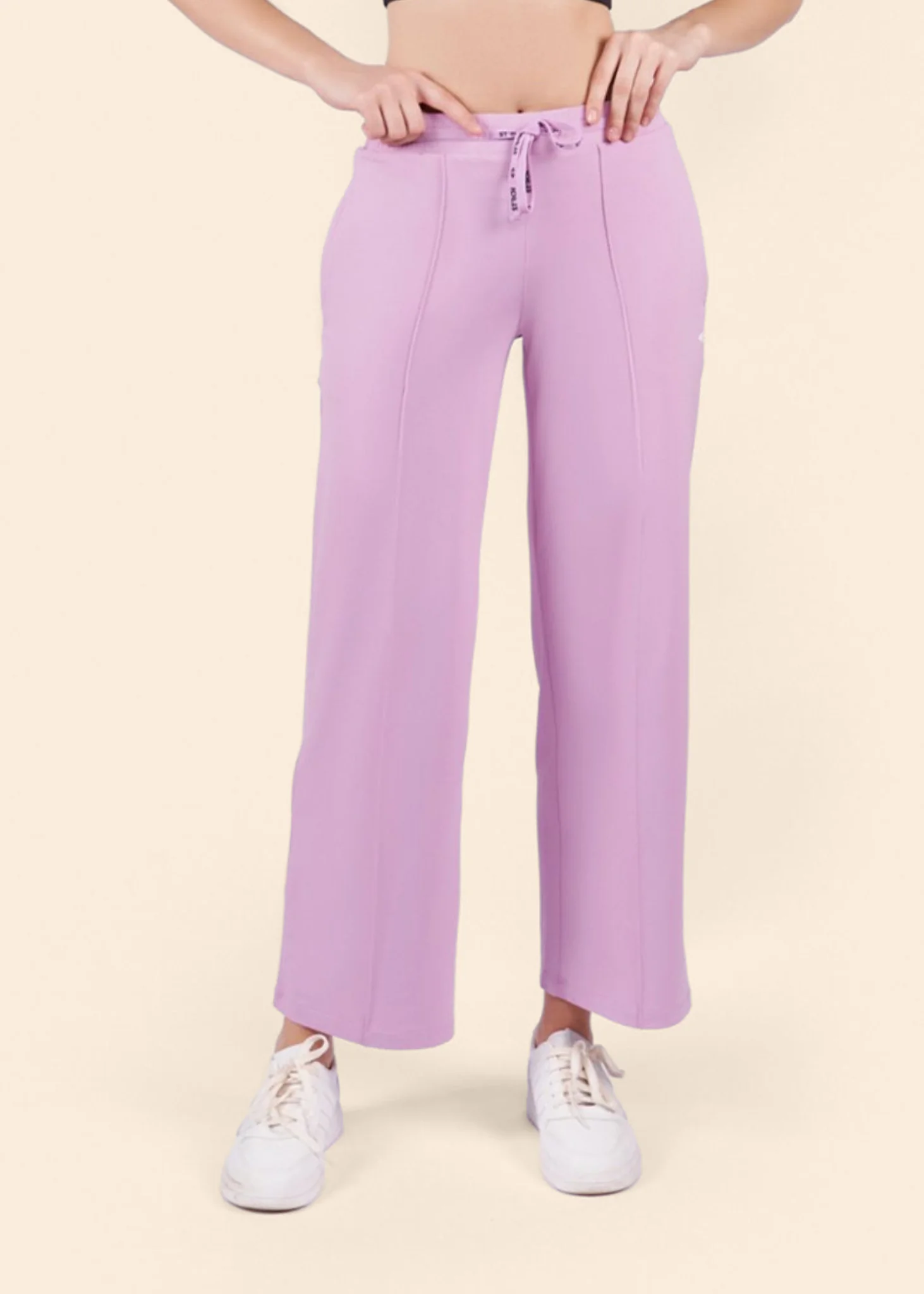 Women High Waist Flare Pants - Lavender