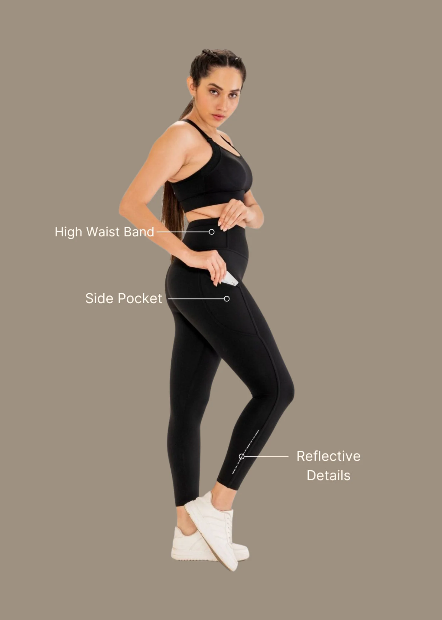 StrchFlex Performance Leggings - Black - Image 3