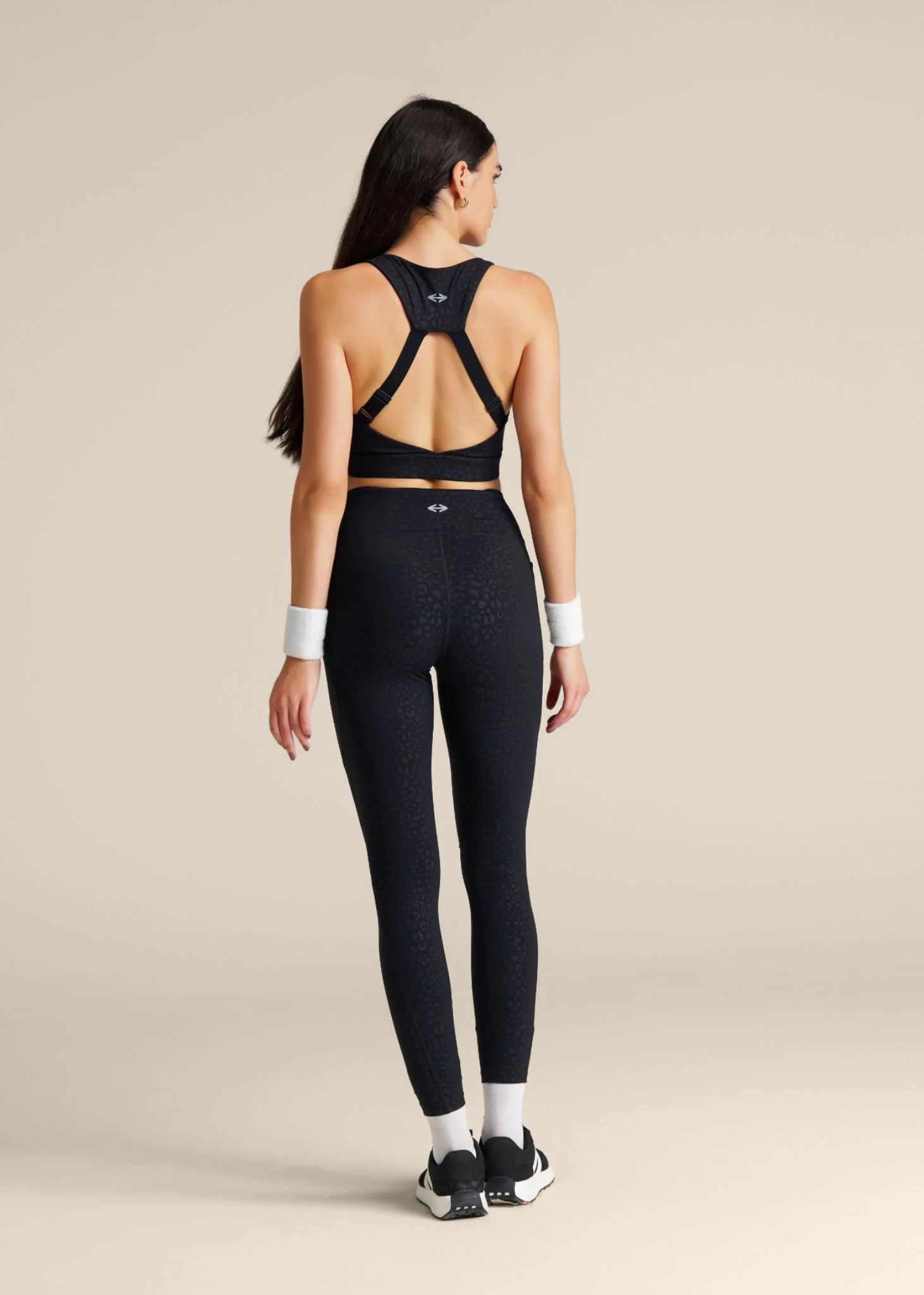 Leopard Embossed Leggings - Black - Image 5