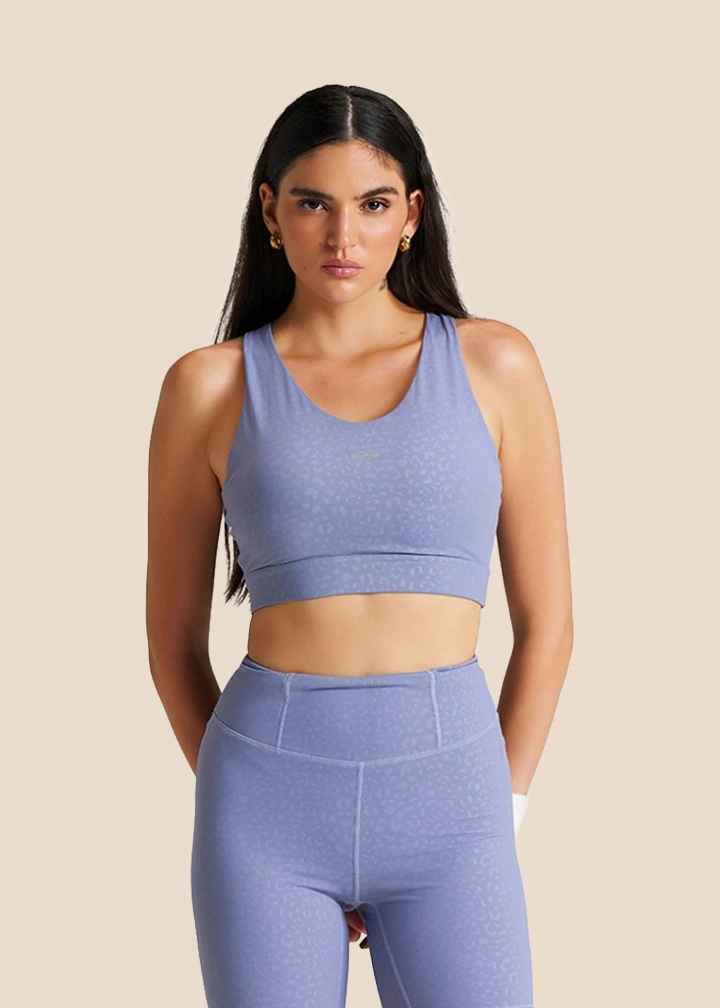 High Impact Leopard Embossed Sports bra - Purple Haze