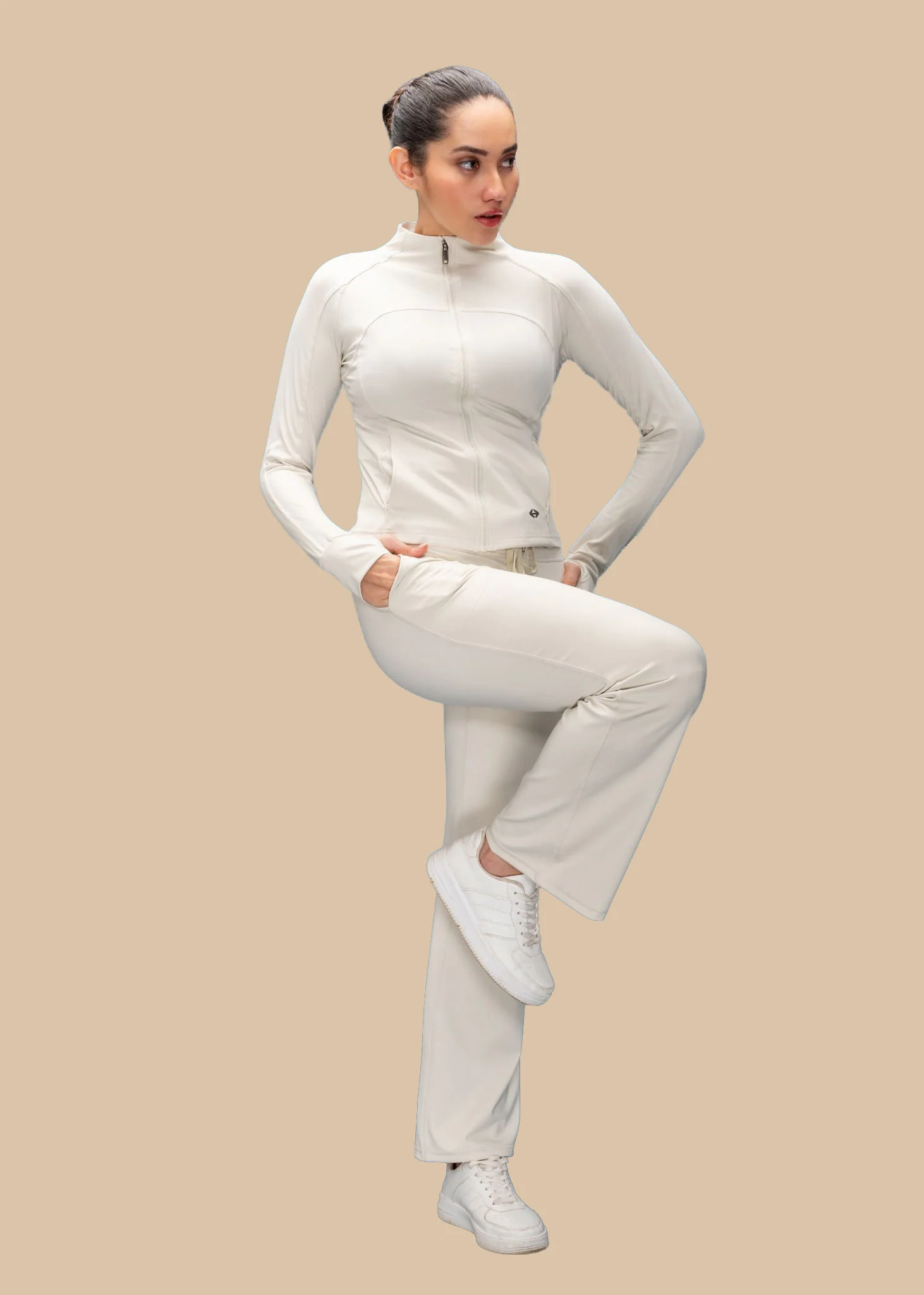 Women Light Fit Pants - Beige - Image 2