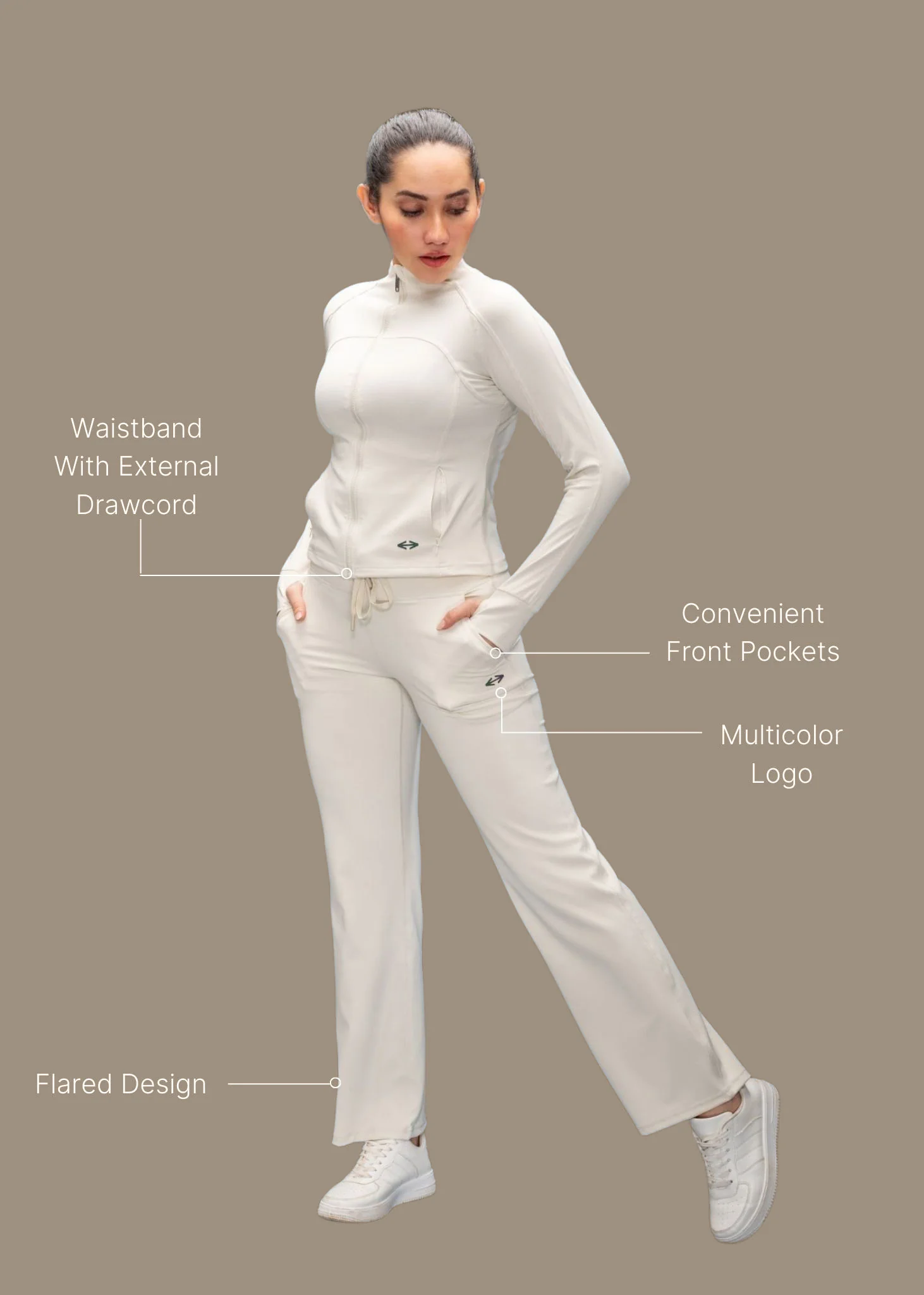 Women Light Fit Pants - Beige - Image 3