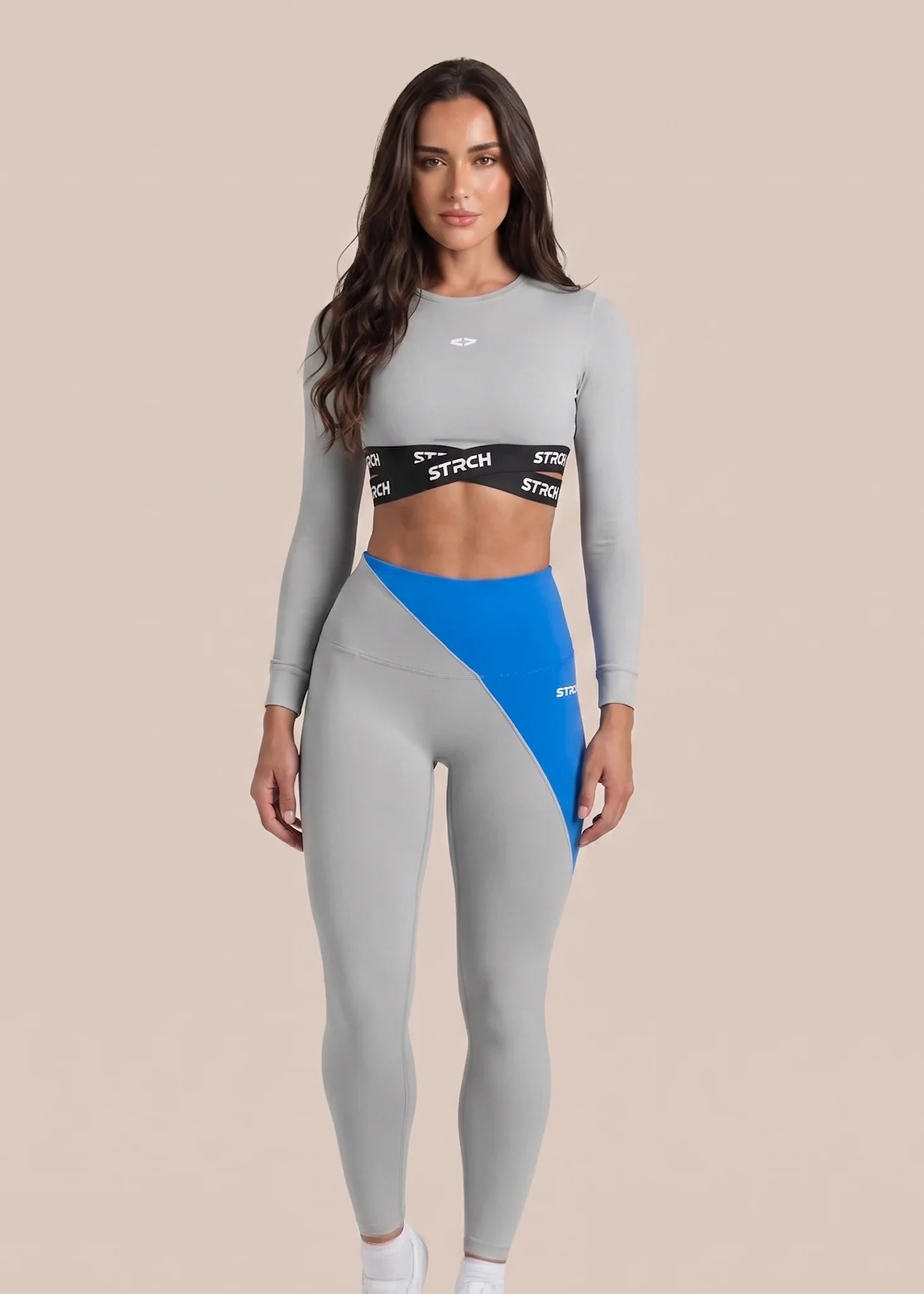 StrchFlex Sculpted Training Crop Top - Grey