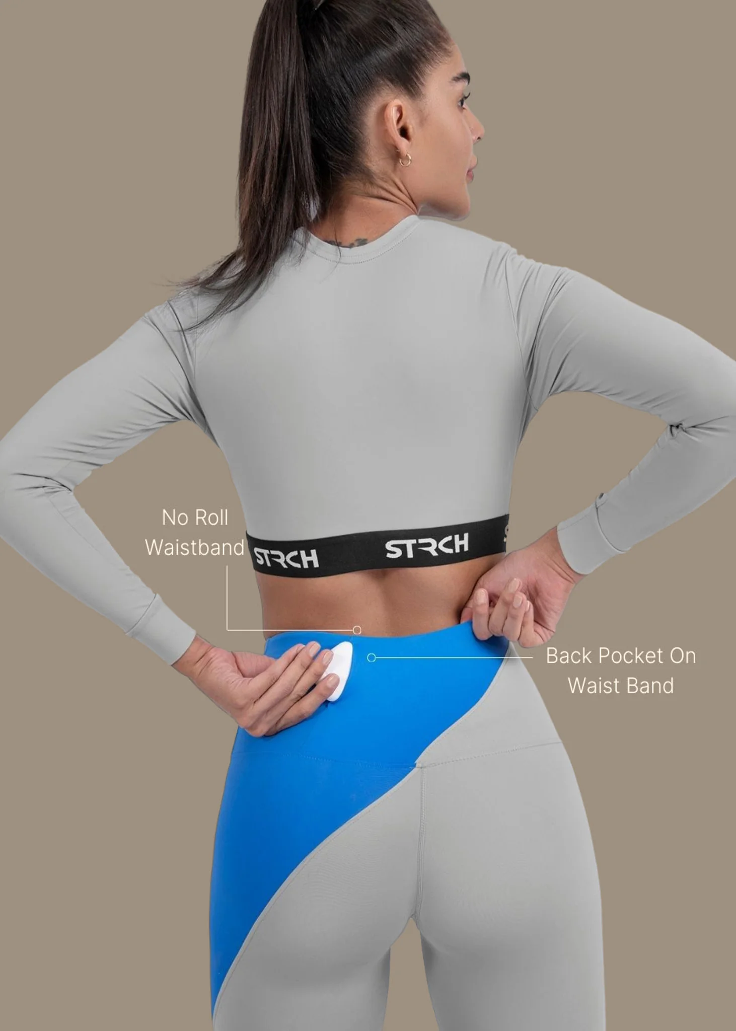 Women Lightweight Leggings - Grey - Image 3