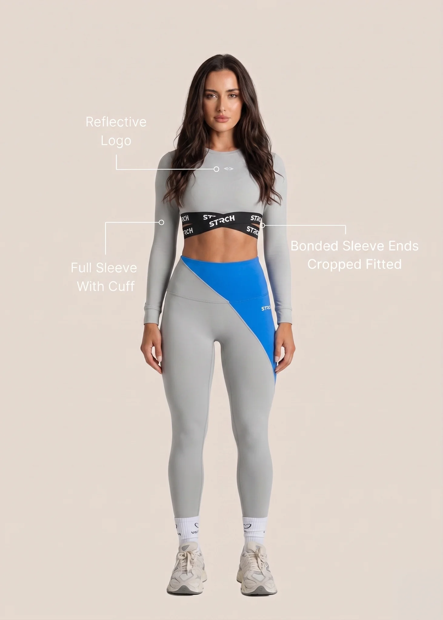 StrchFlex Sculpted Training Crop Top - Grey - Image 2