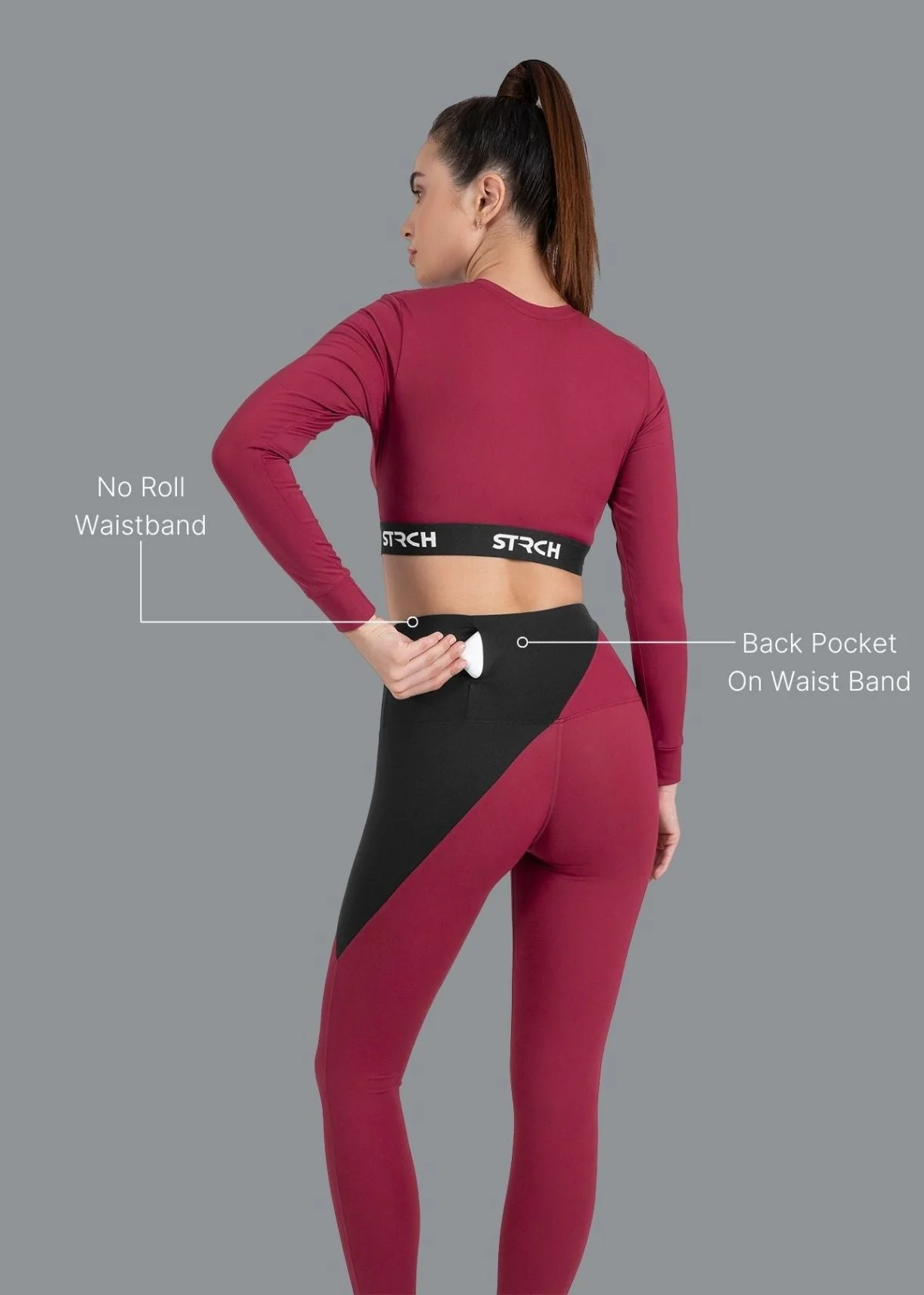 AirLite Workout core leggings - Maroon - Image 2