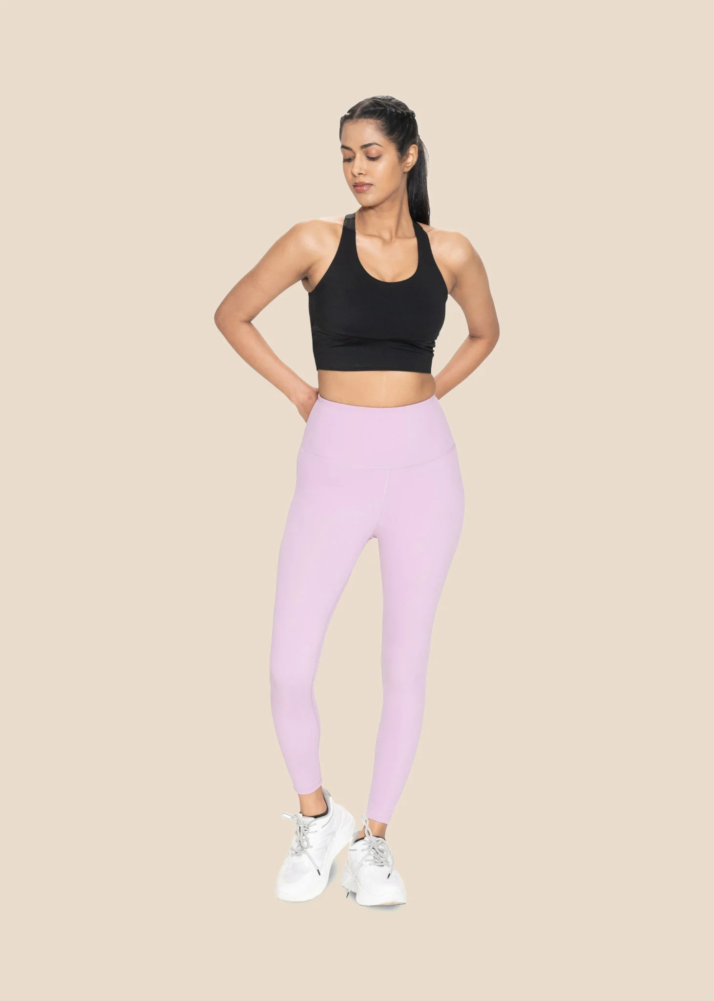 Women Mesh Leggings Lavender - Image 2