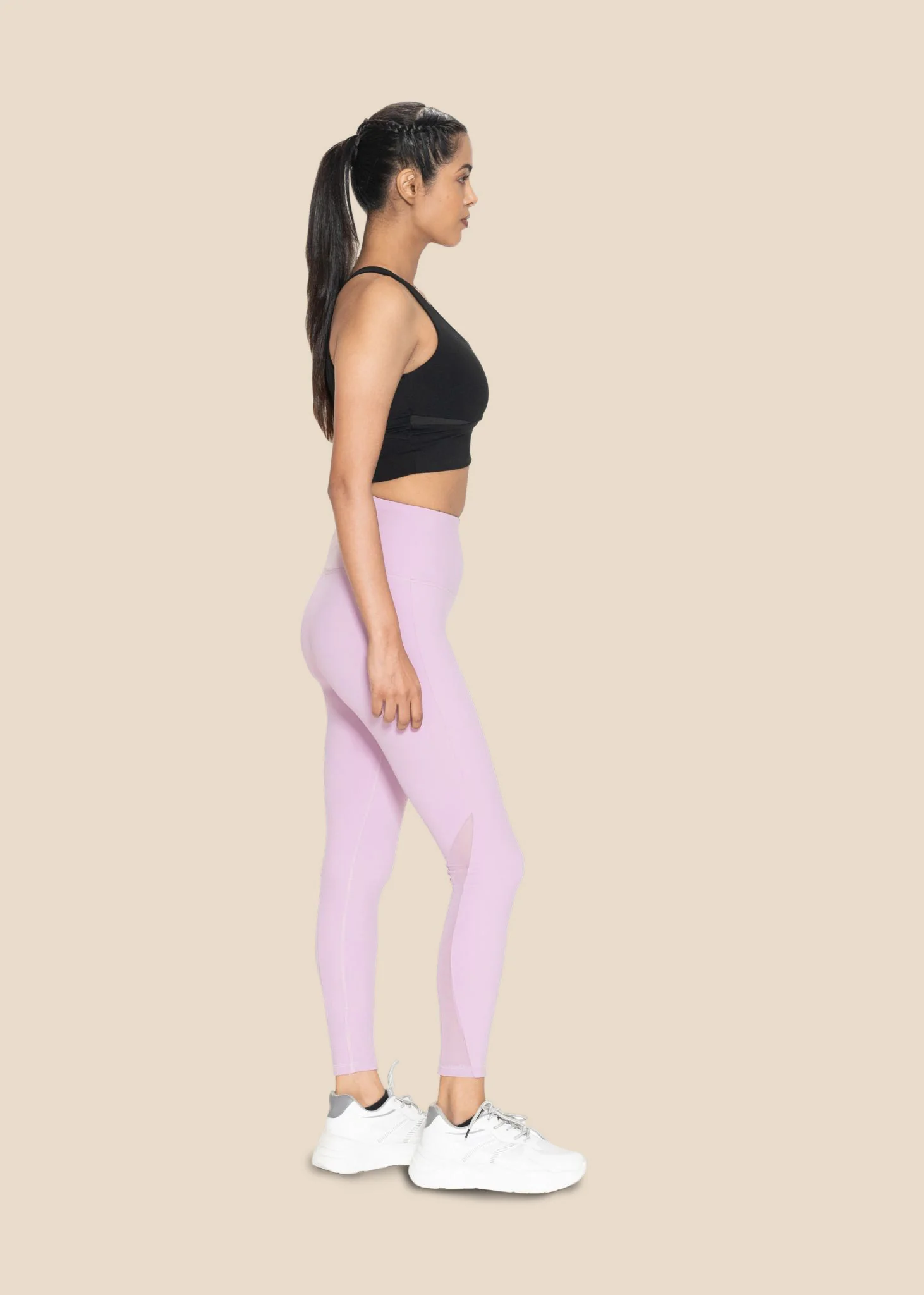 Women Mesh Leggings Lavender - Image 4