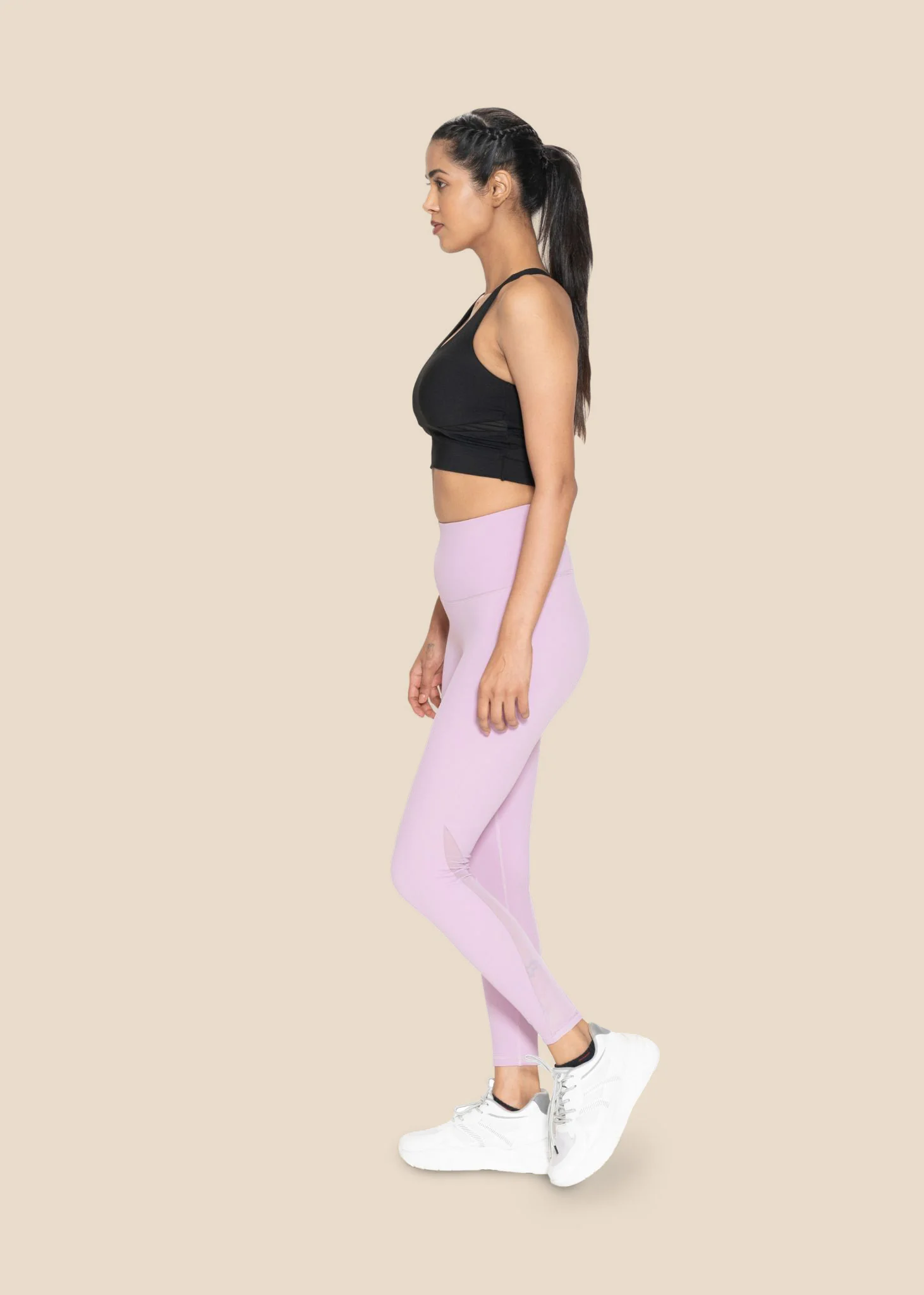 Women Mesh Leggings Lavender - Image 5