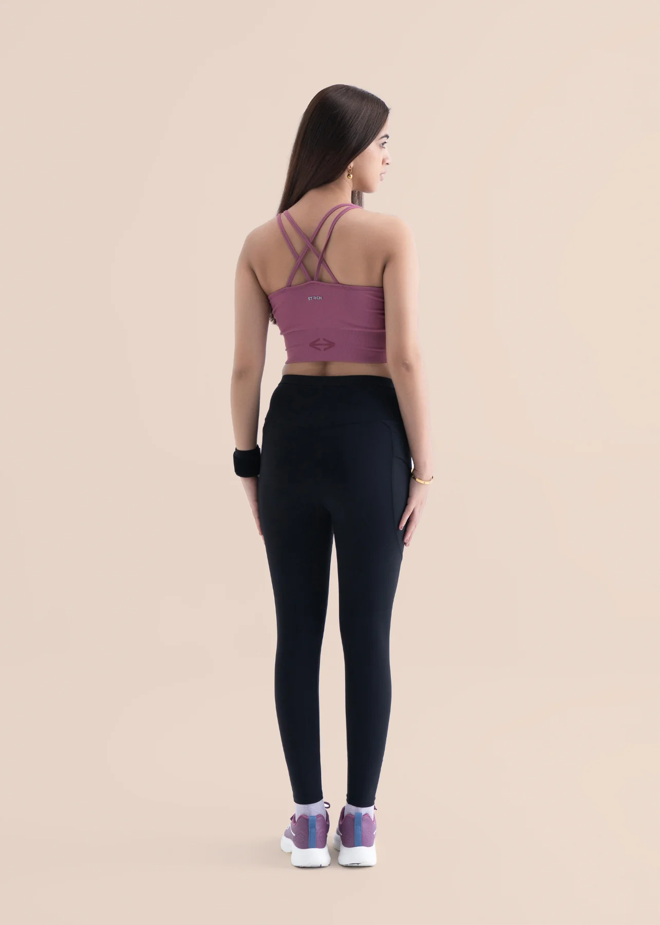 Seamless open Back Sports Bra - Hawthorn Rose - Image 3