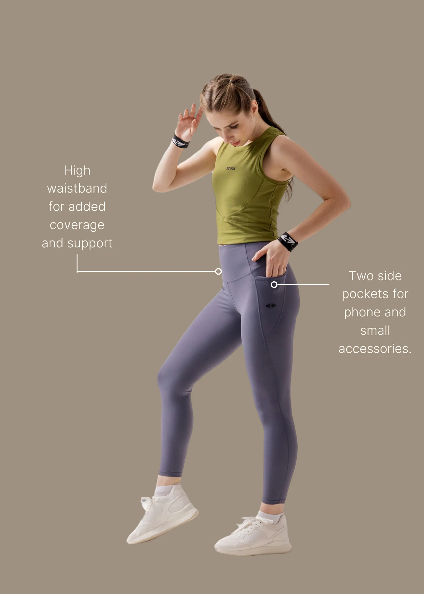 StrchFlex Power soft Leggings - Lilac Grey - Image 3