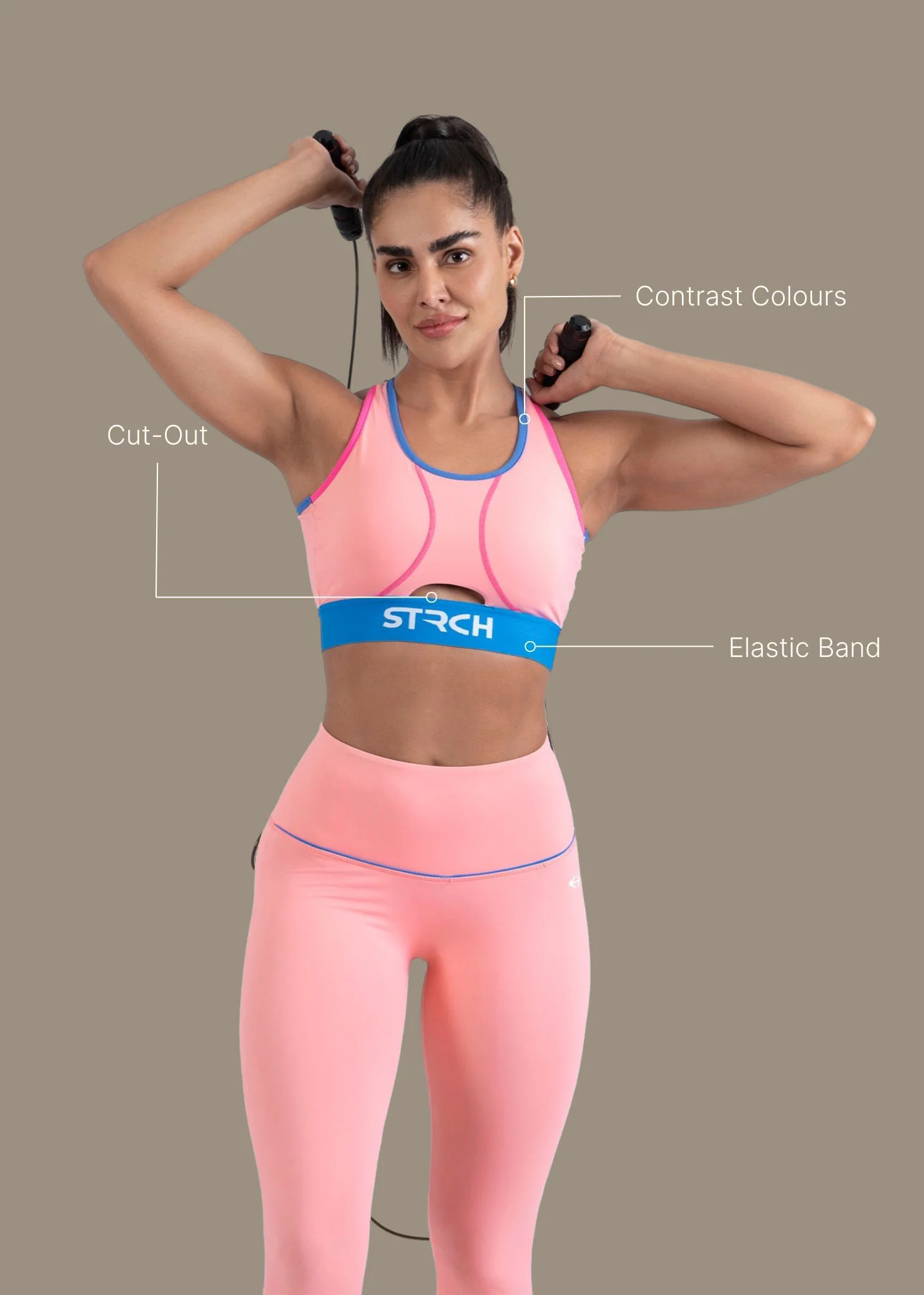 StrchFlex Light Performance Soprts bra - Pink - Image 3
