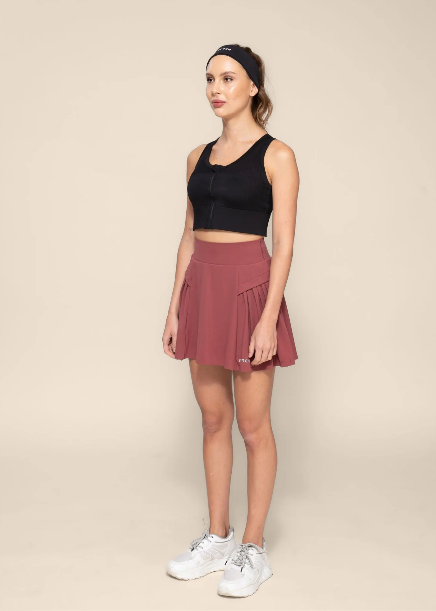 Women Pleated Skirt - Burnt Russet - Image 5