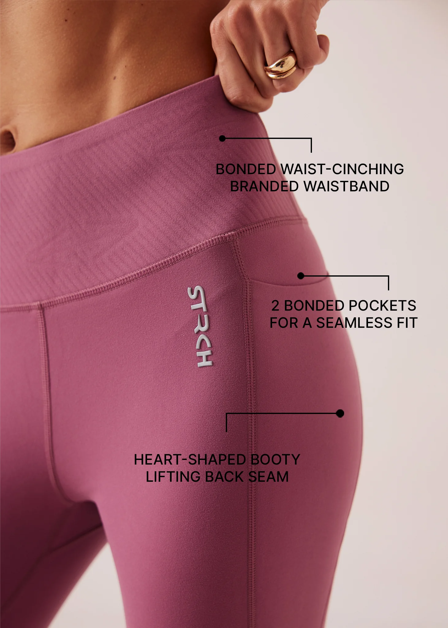 Women Pocket Flare Leggings - Grape Nector - Image 3