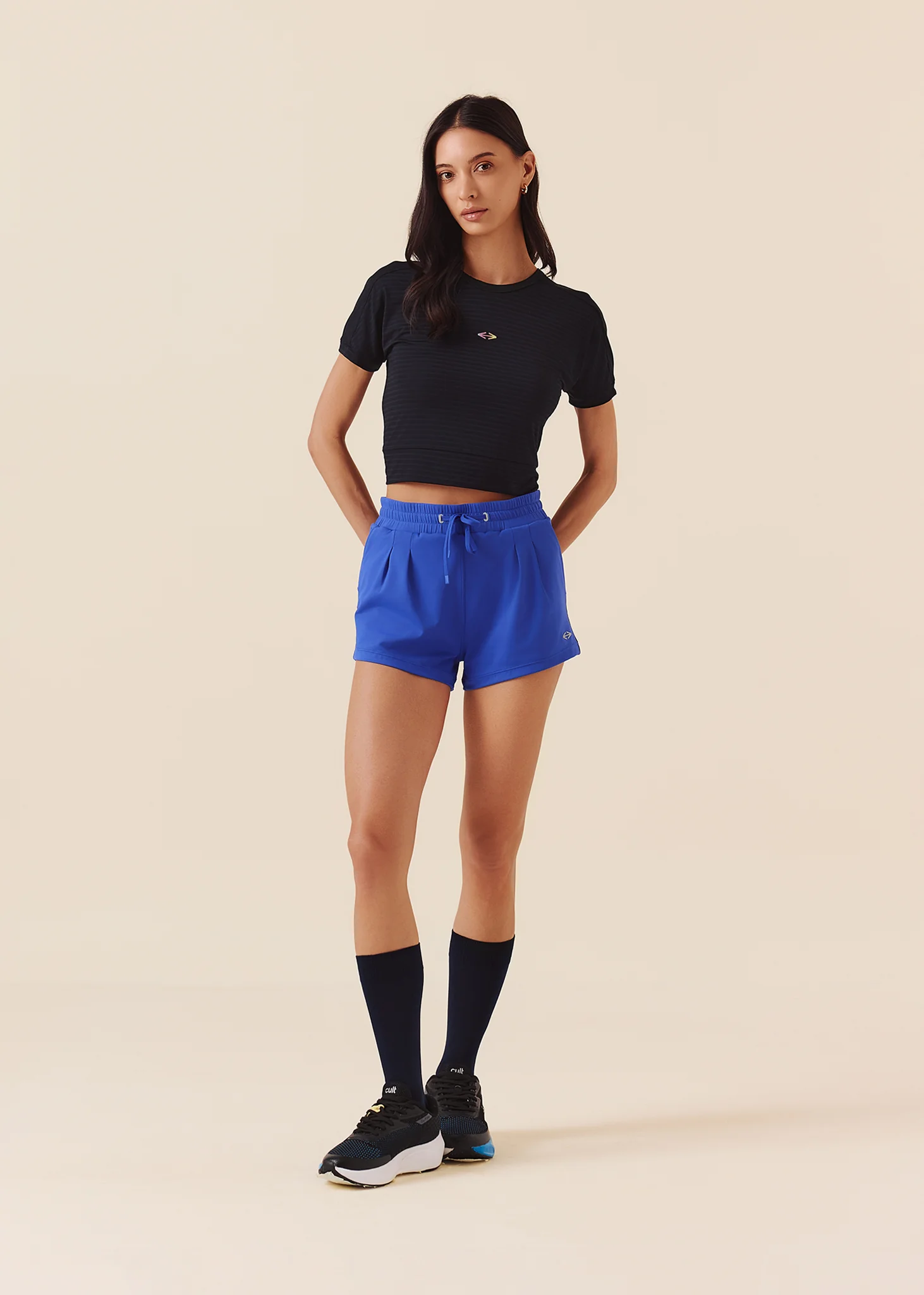 Women Pocket Workout Shorts - Dazzling Blue - Image 2