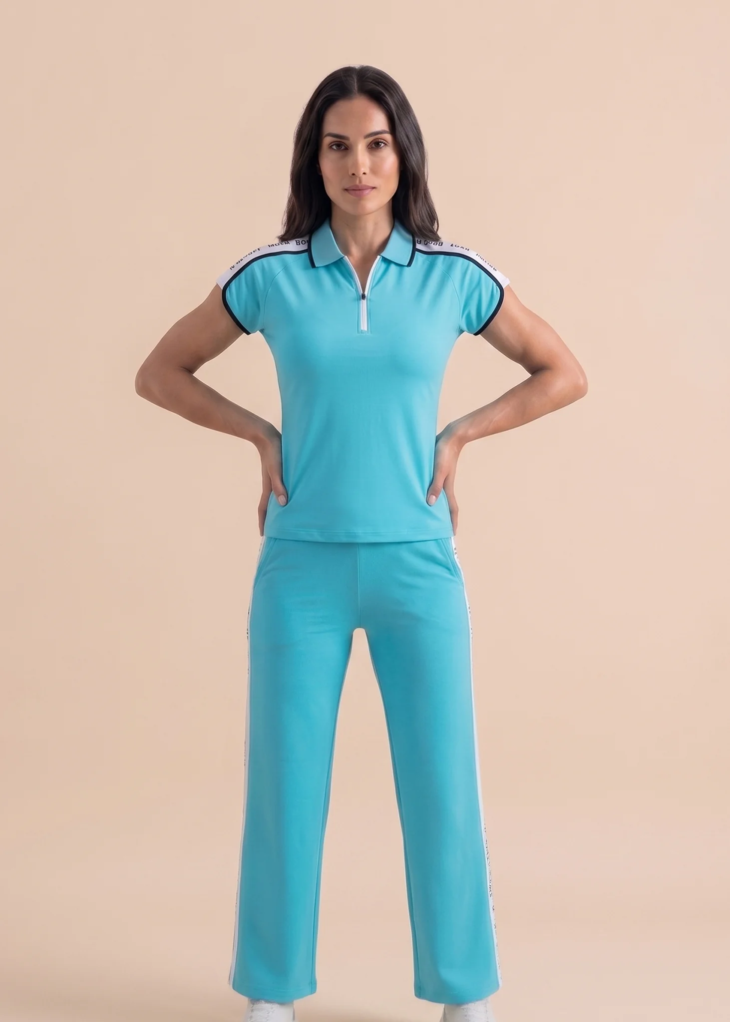 Classic Polo Tee - Cyan Blue - Image 2