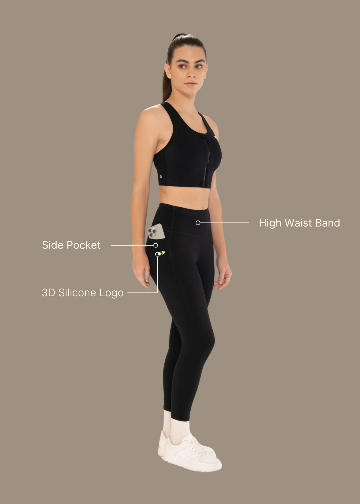 StrchFlex Power soft Leggings - Black - Image 3
